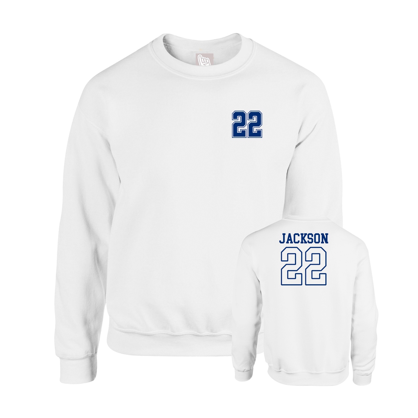 Fleece Crew — Chest Back in White