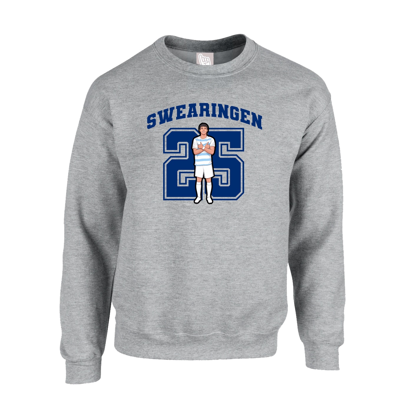 Fleece Crew — Number in Grey
