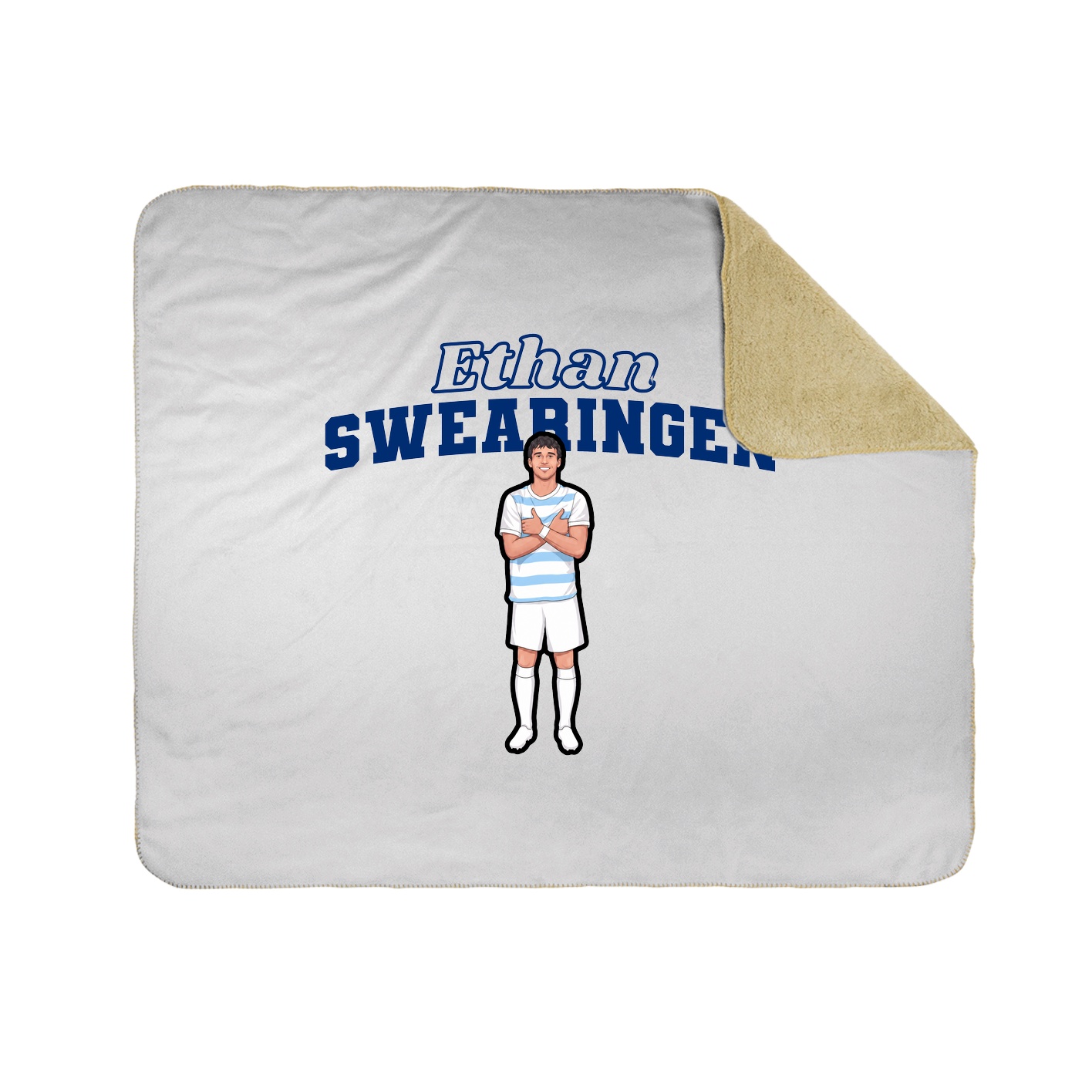 Throw Blanket — Name Arch in White