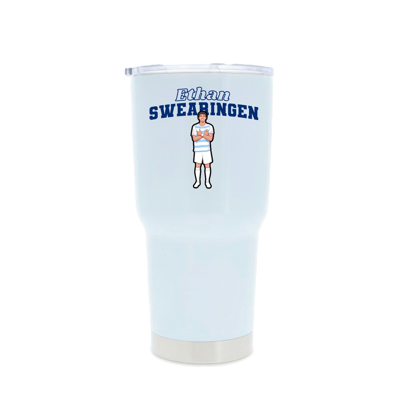30oz Stainless Steel Tumbler — Name Arch in White