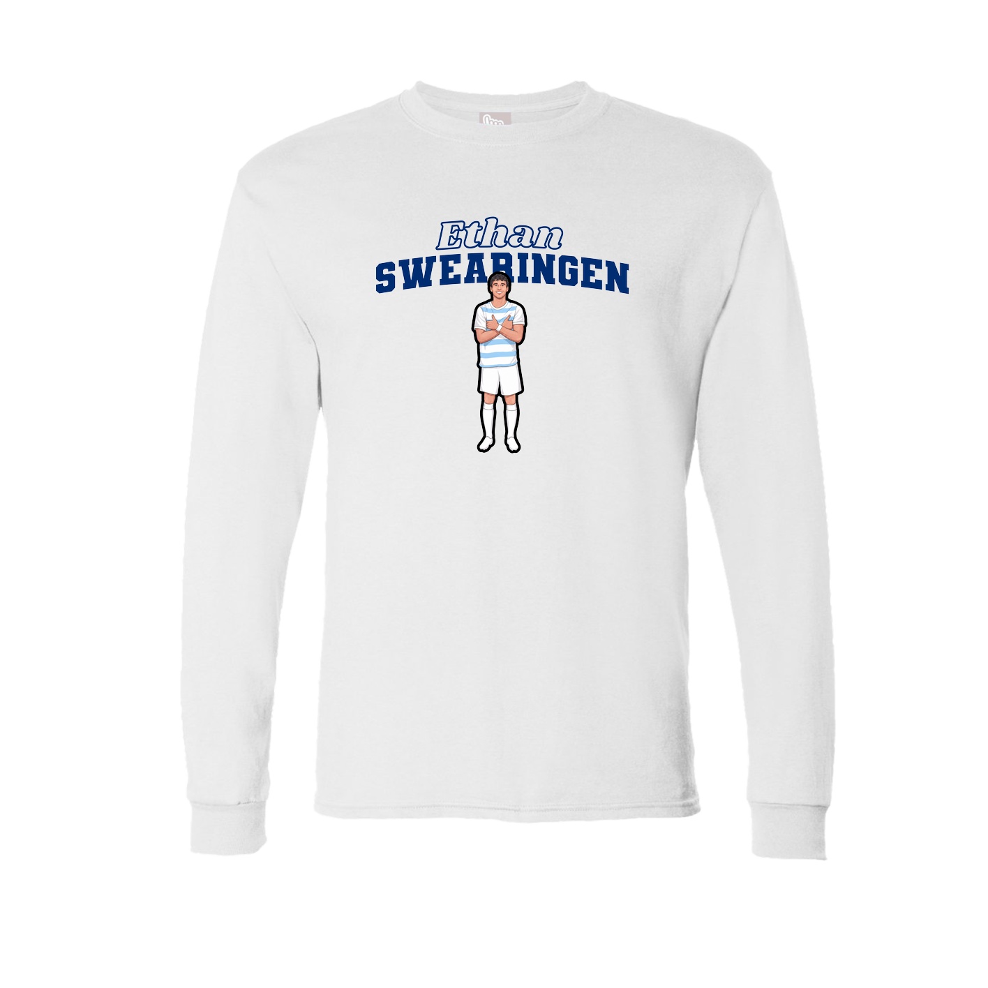 Long Sleeve Tee — Name Arch in White