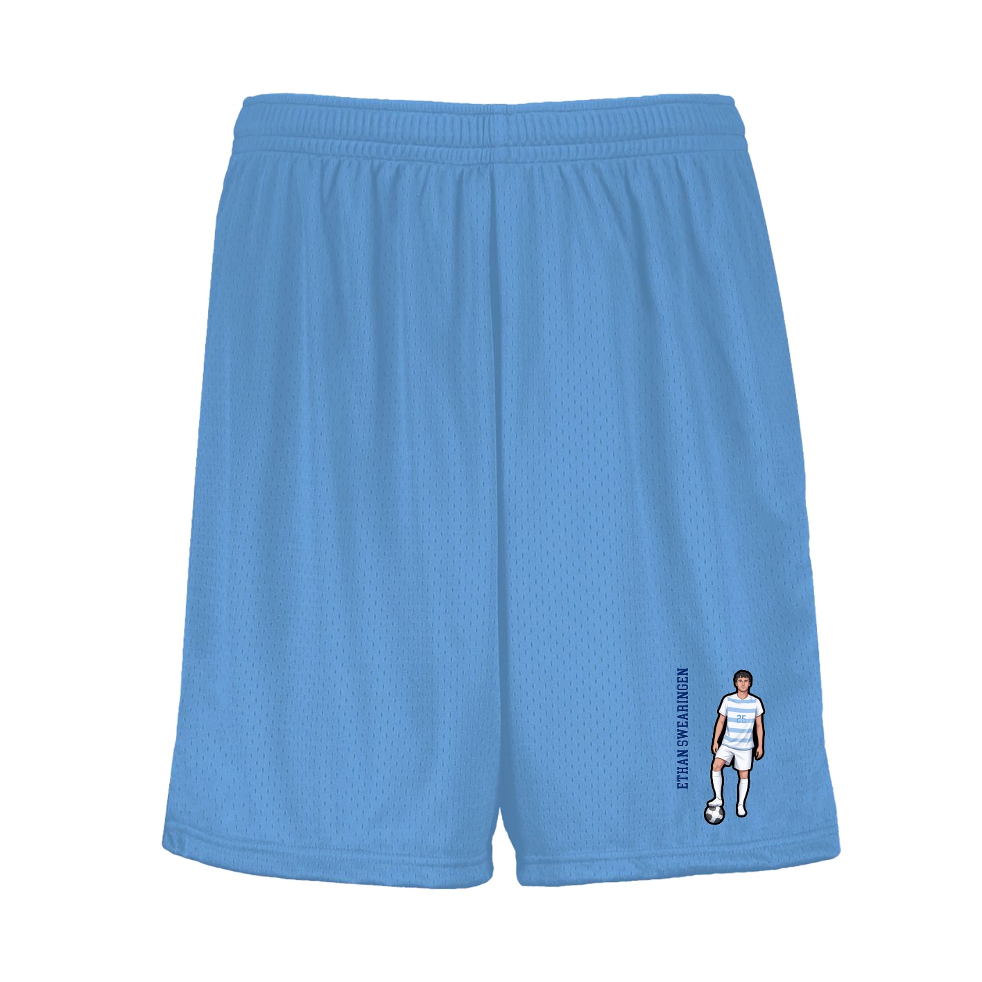 Shorts — Name Vertical in Light Blue