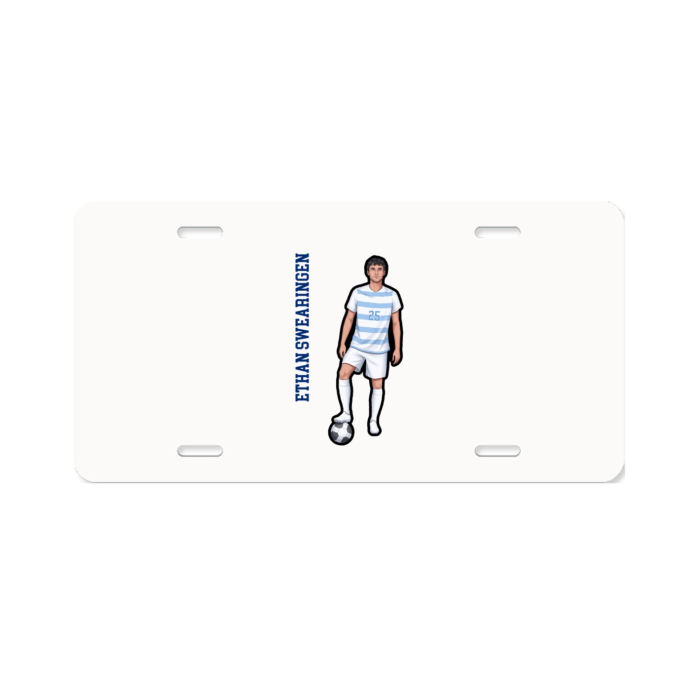 License Plate — Name Vertical in Classic