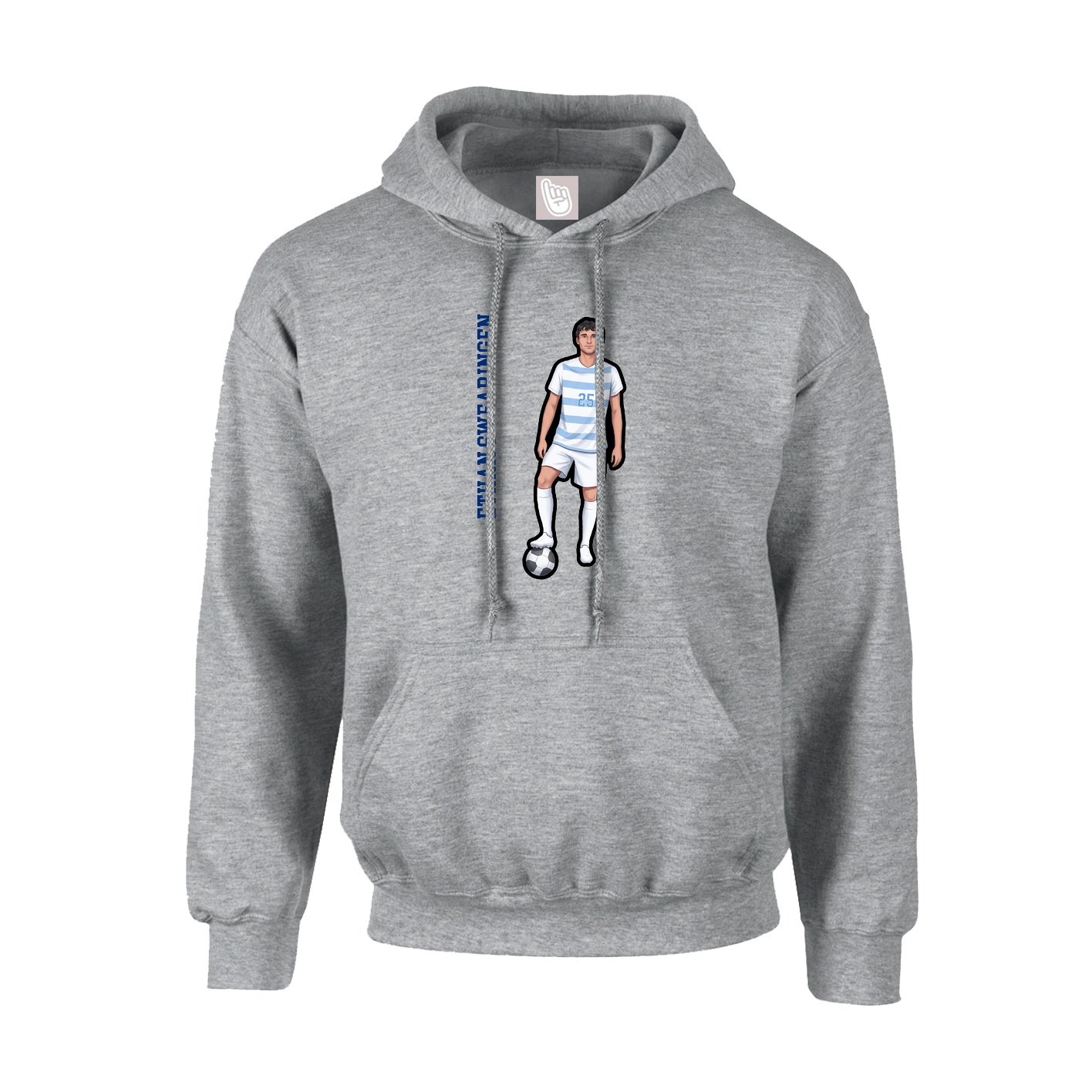 Hoodie — Name Vertical in Grey