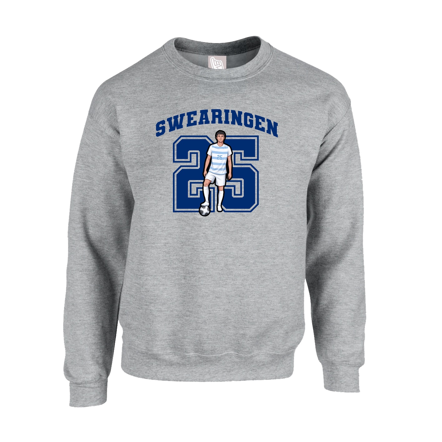 Fleece Crew — Number in Grey
