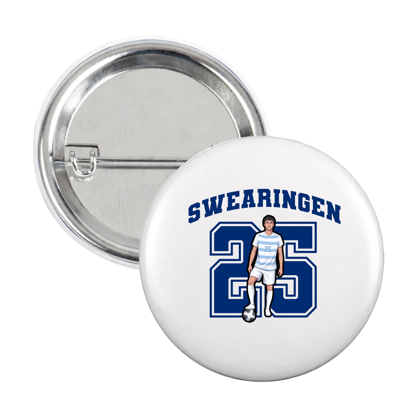 Game Day Button — Number in White