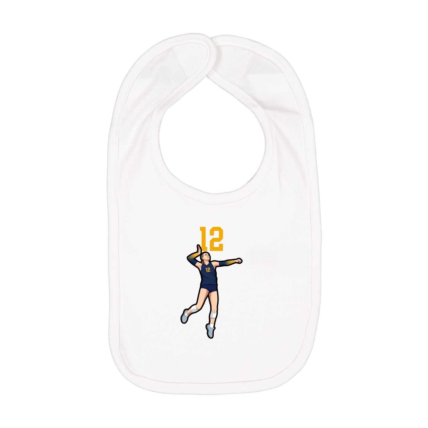 Infant Bib — Number Top in White