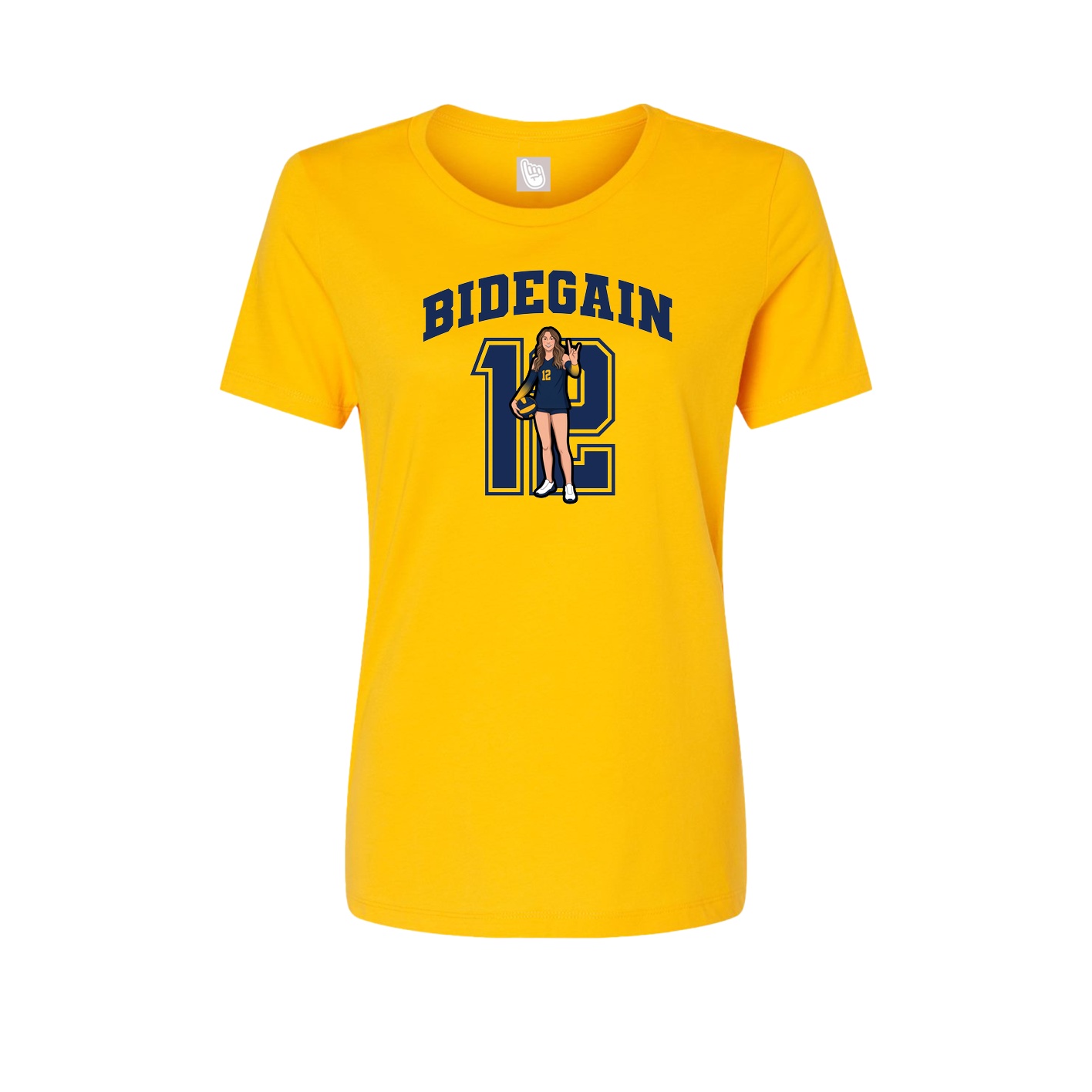 Fitted Women's Tee — Number in Gold