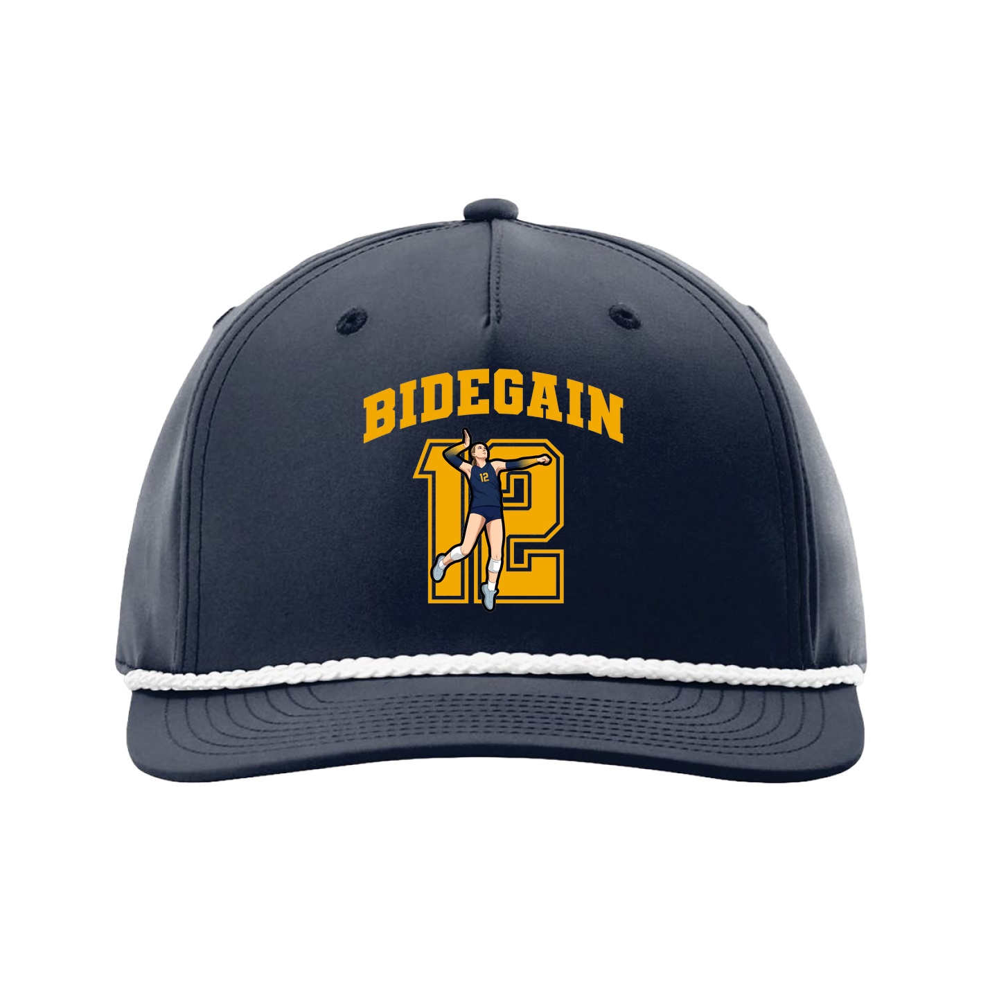 Five-Panel Classic Rope Cap — Number in Navy