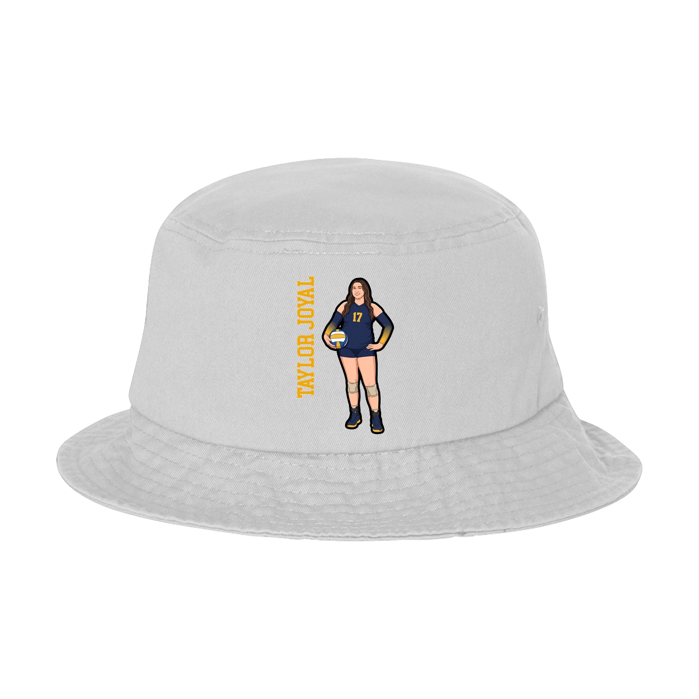 Bucket Cap — Name Vertical in White