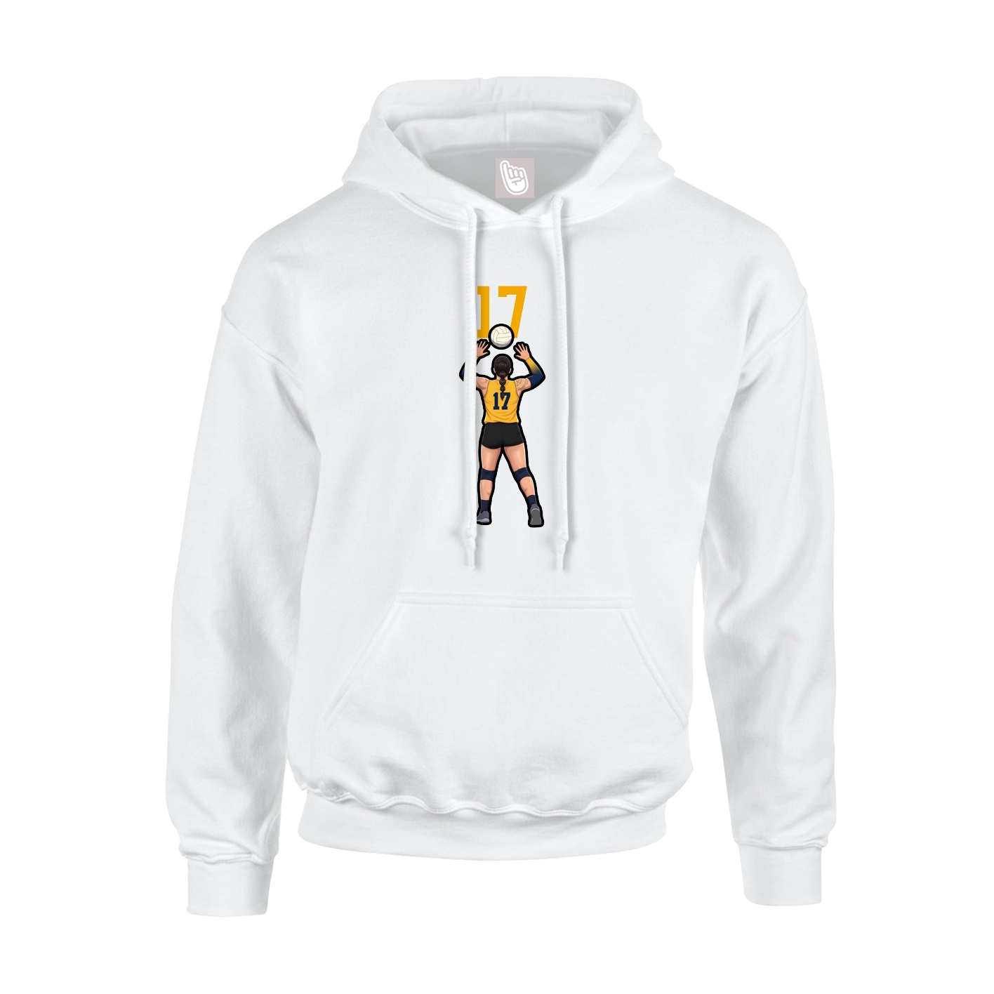 Youth Hoodie — Number Top in White