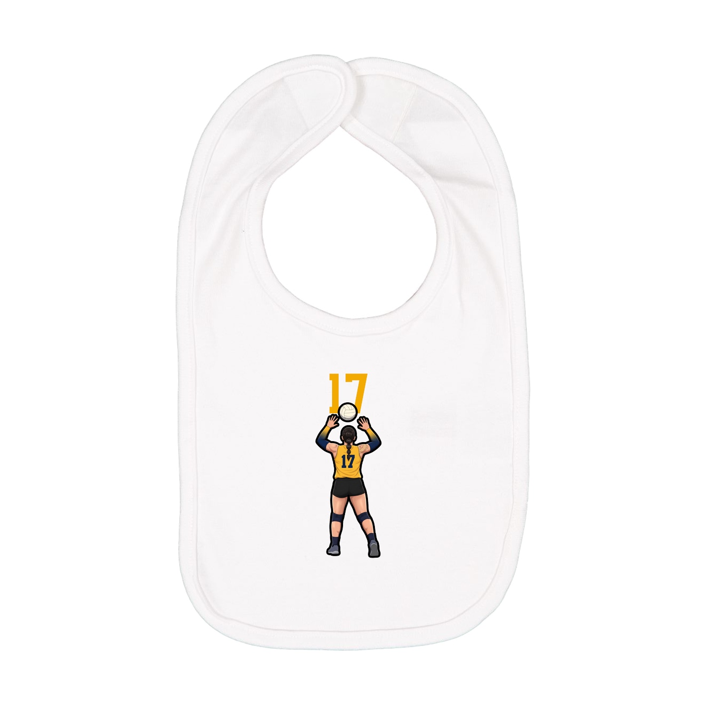 Infant Bib — Number Top in White