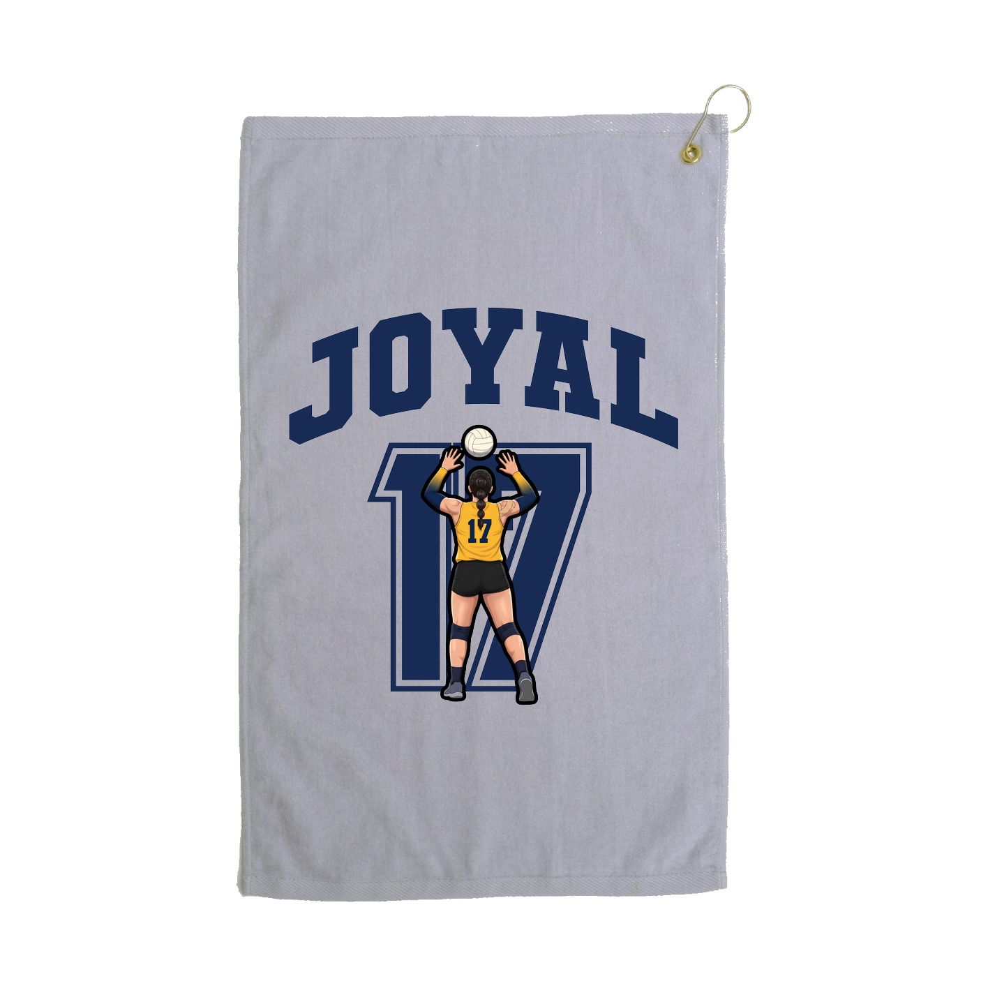 Golf Towel — Number in Grey