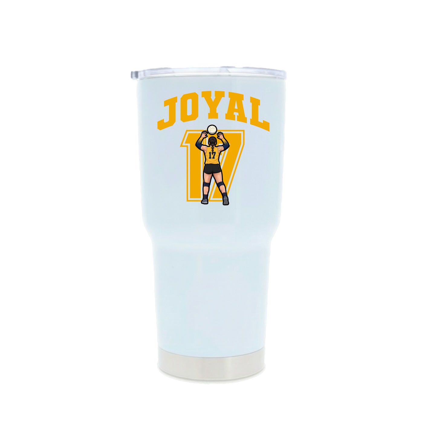 30oz Stainless Steel Tumbler — Number in White