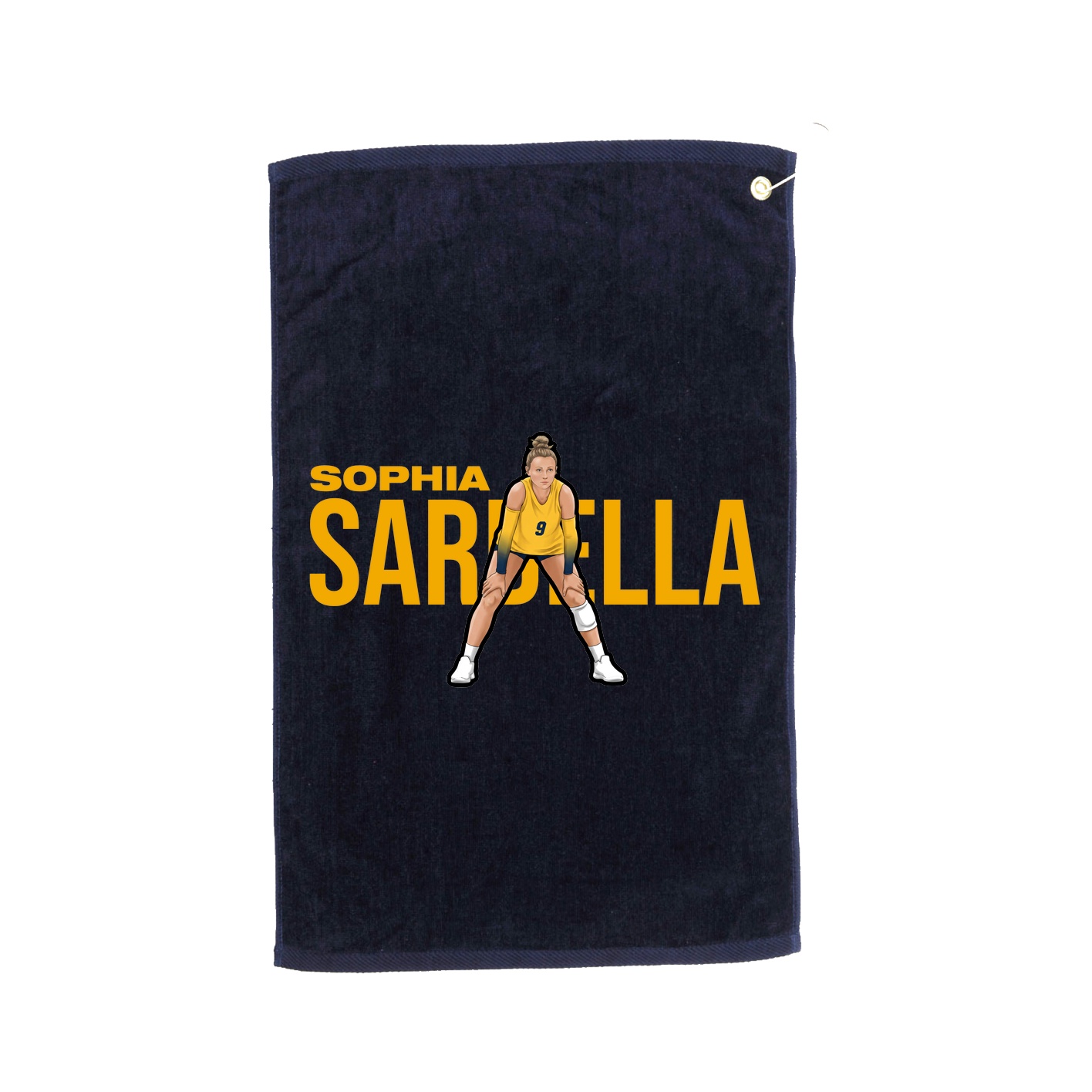 Golf Towel — Player Name in Navy