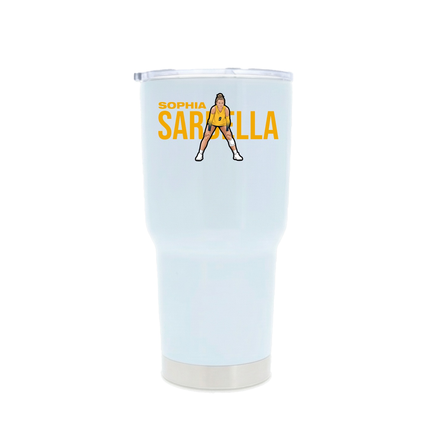 30oz Stainless Steel Tumbler — Player Name in White