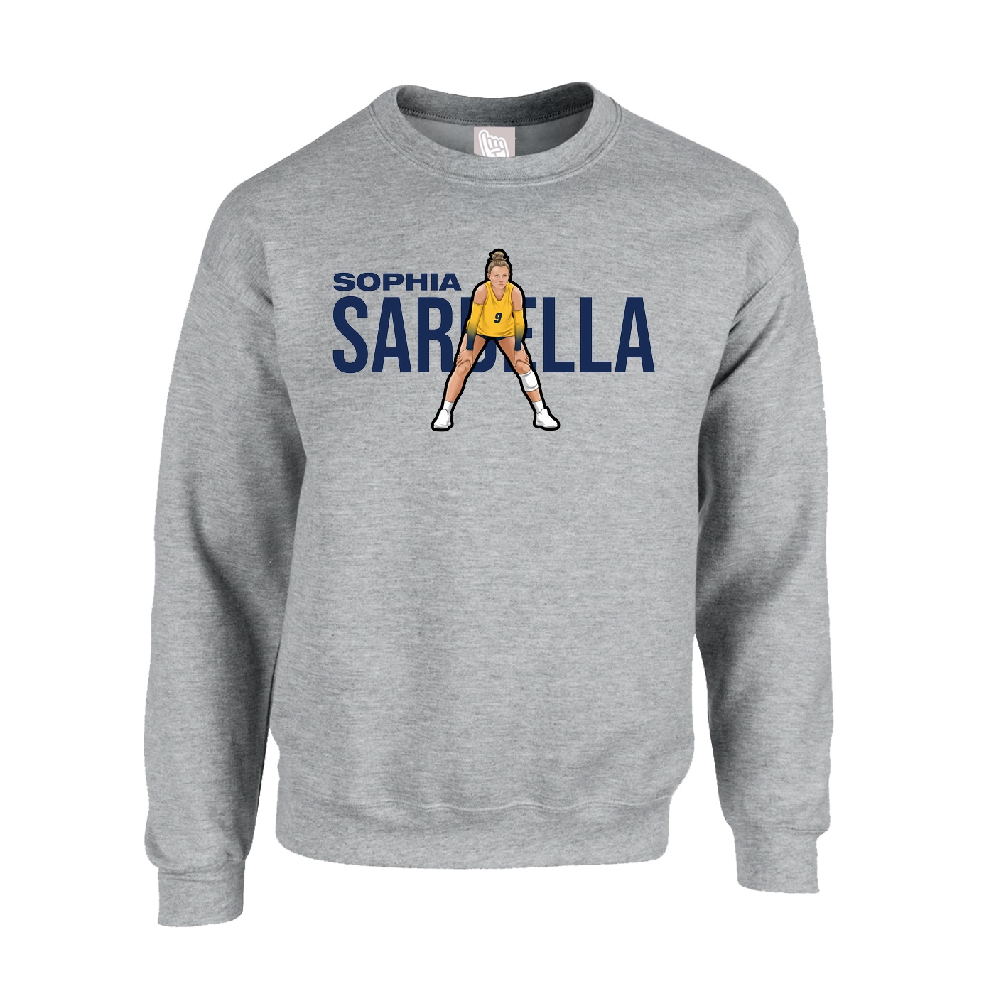 Fleece Crew — Player Name in Grey