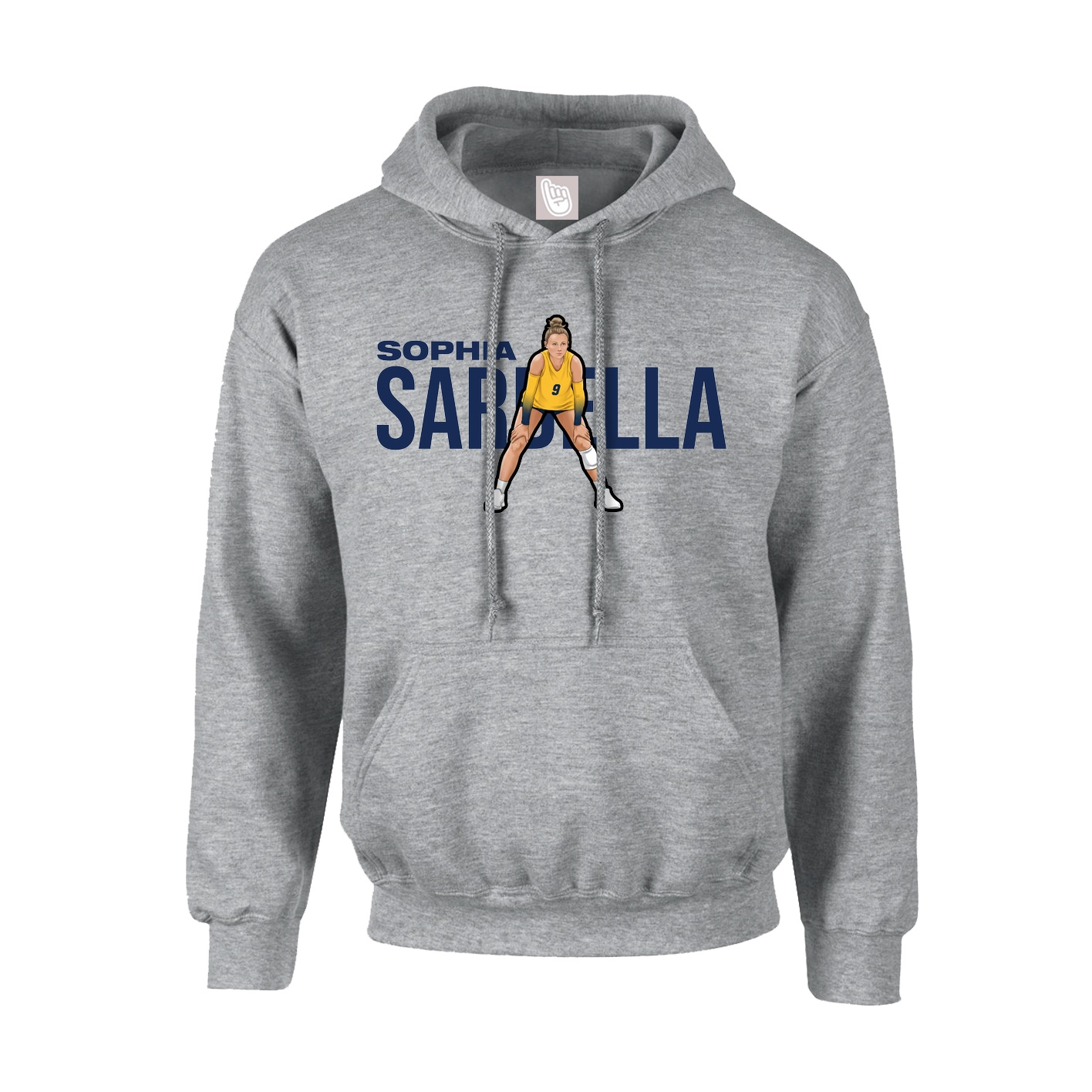 Youth Hoodie — Player Name in Grey