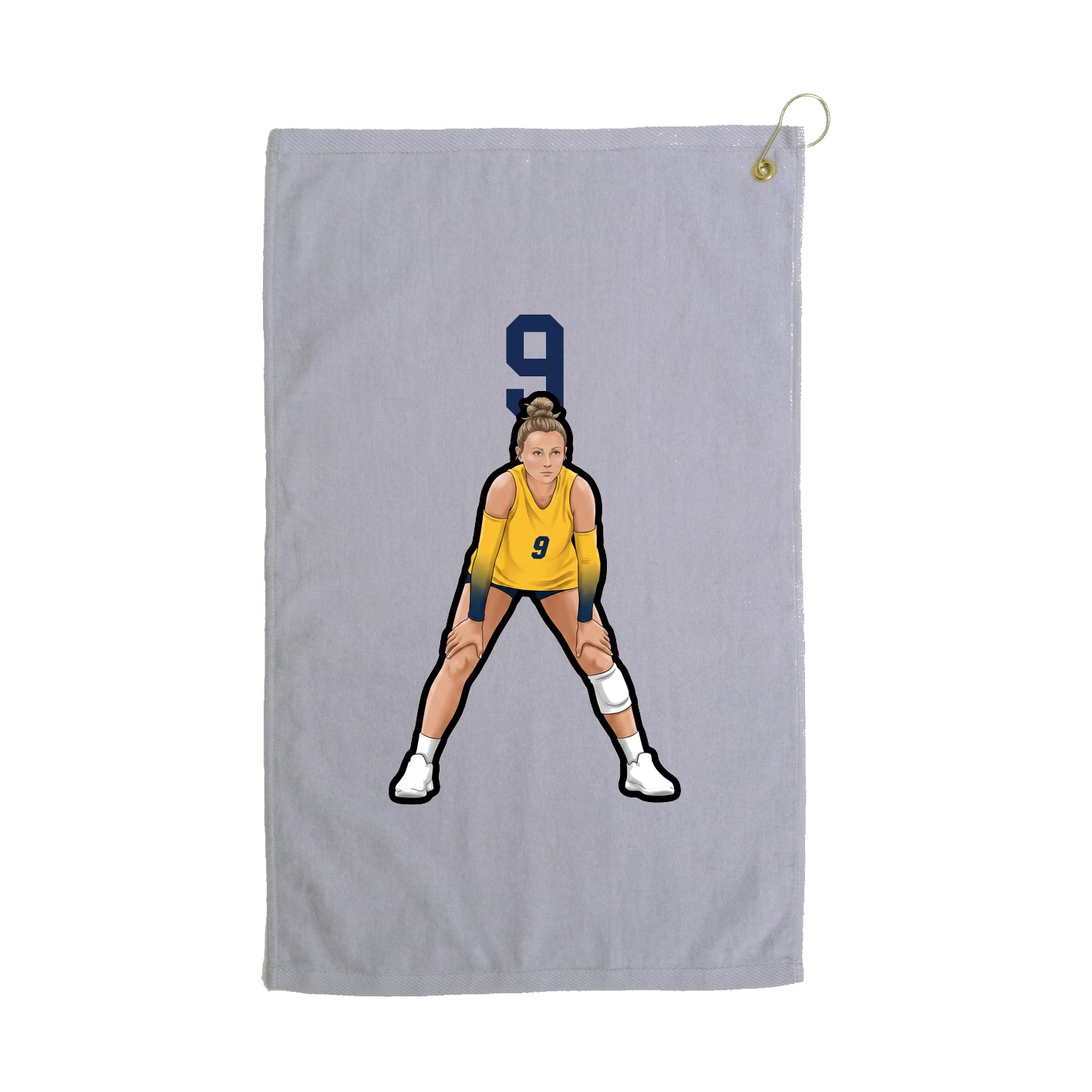 Golf Towel — Number Top in Grey