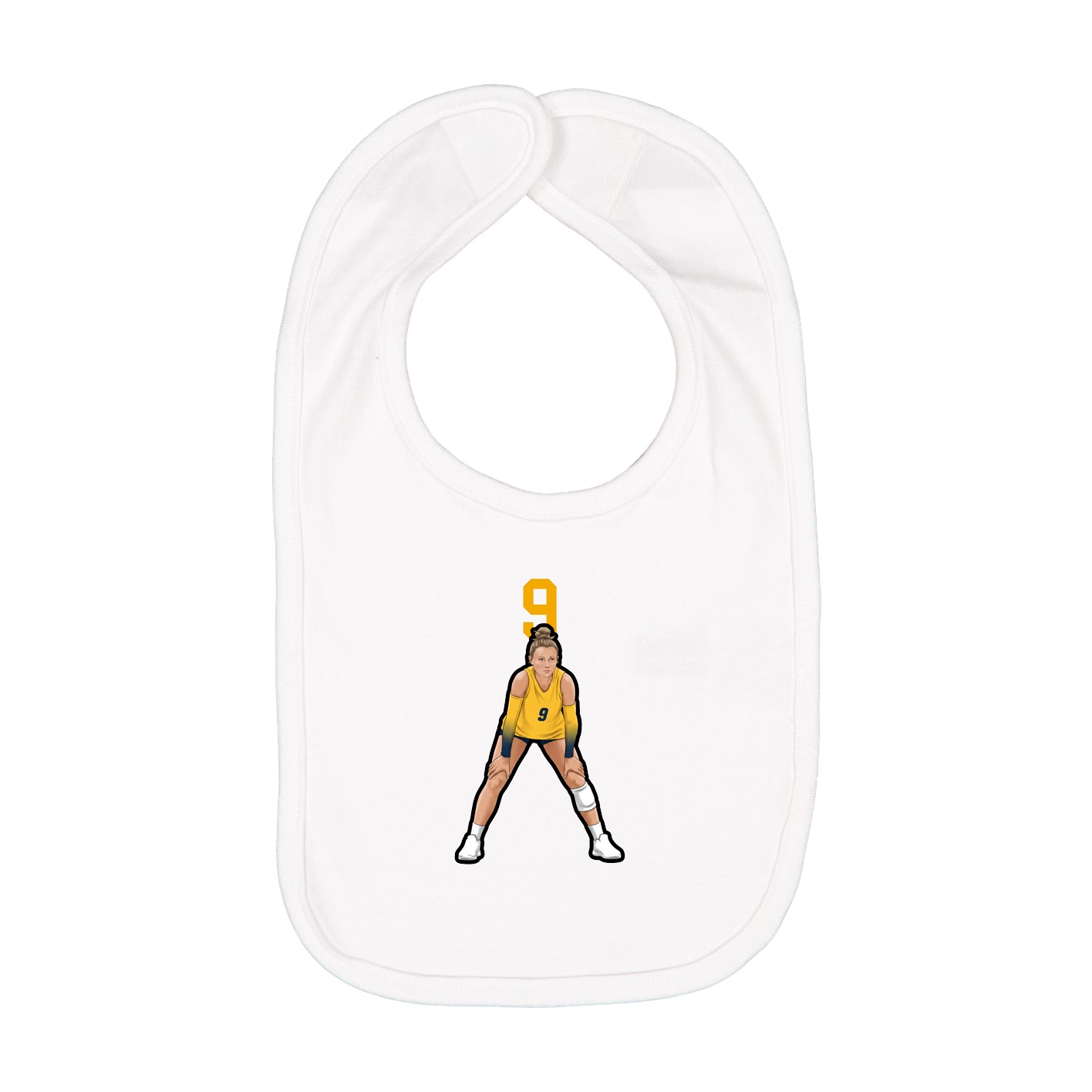 Infant Bib — Number Top in White