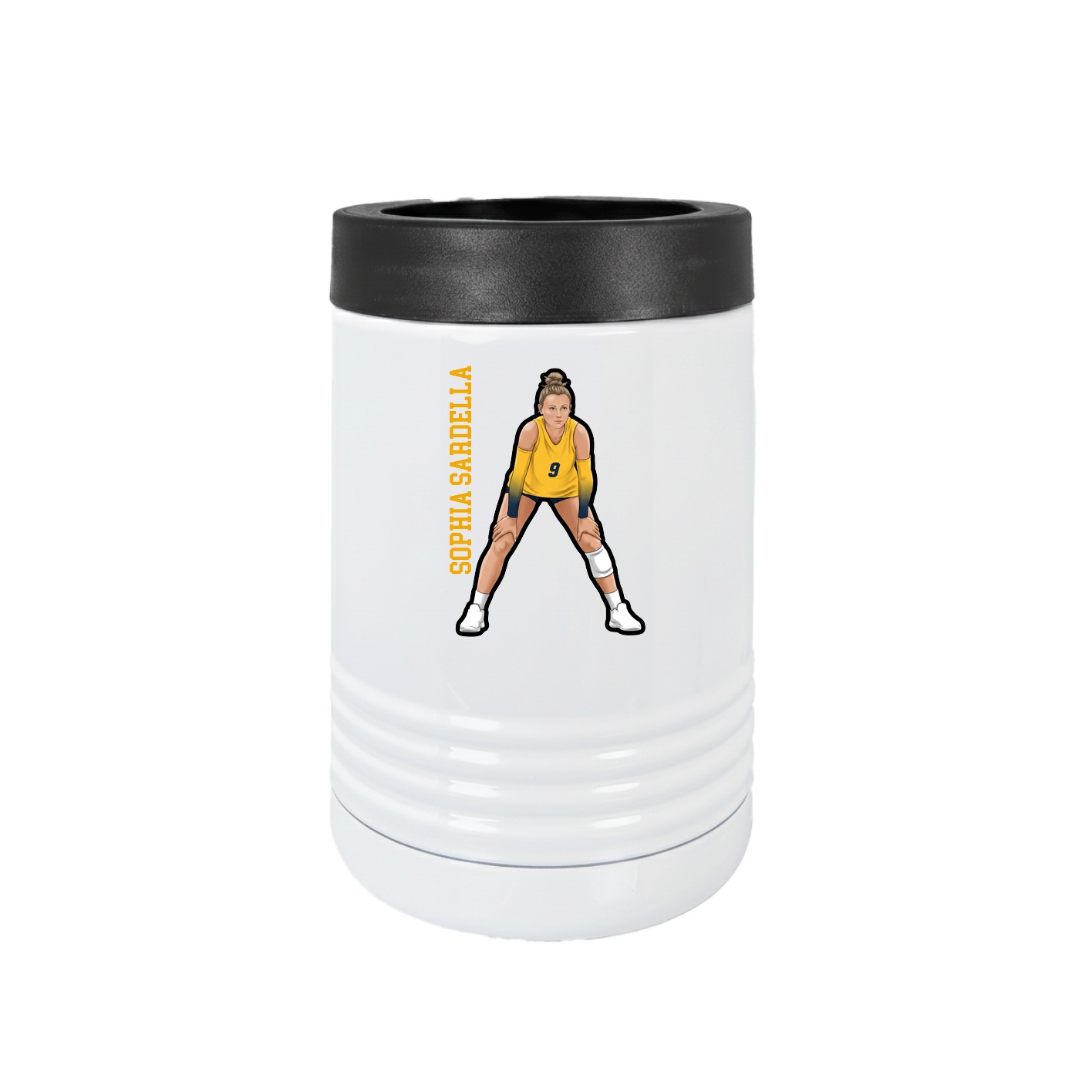 Beverage Holder — Name Vertical in White