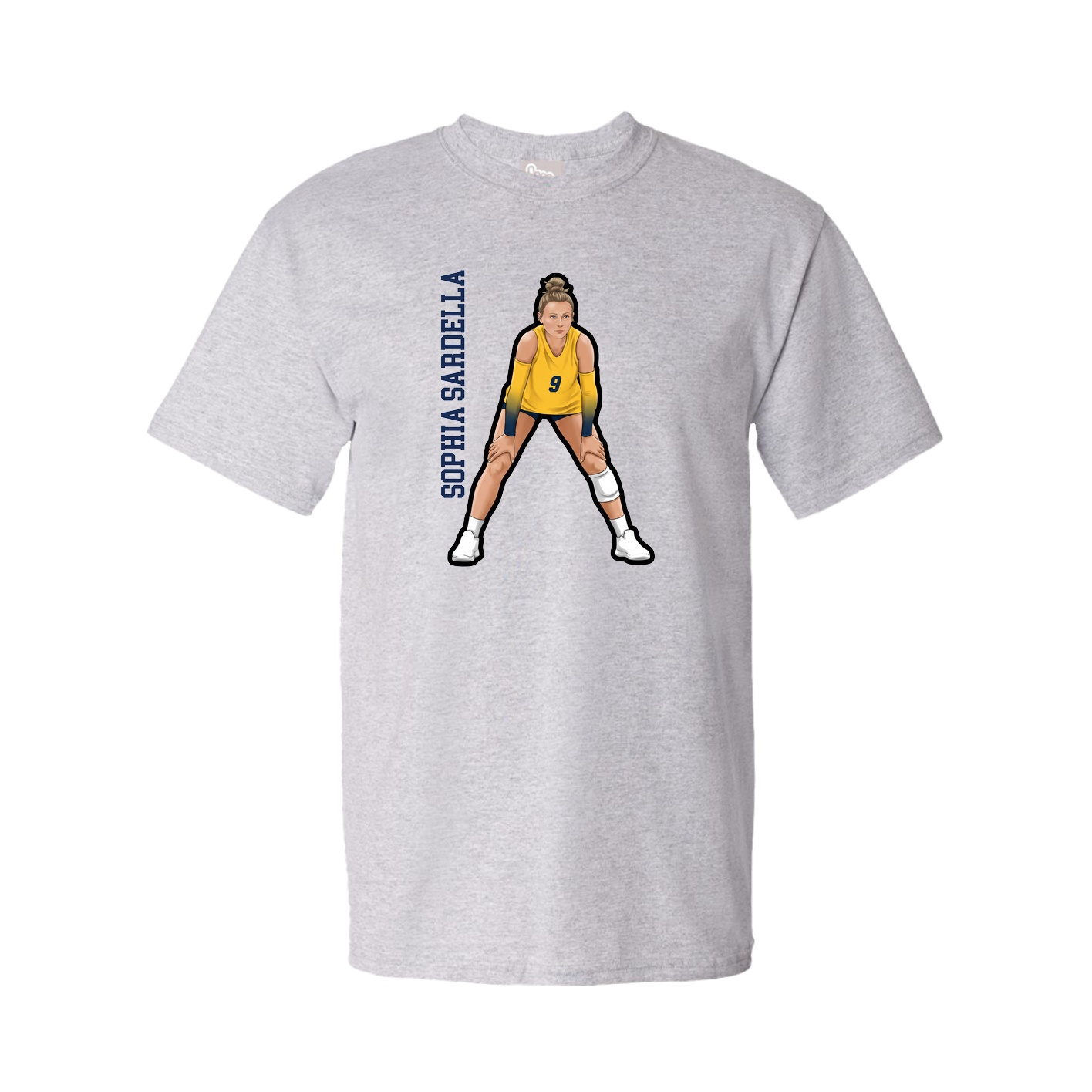 Tee — Name Vertical in Grey
