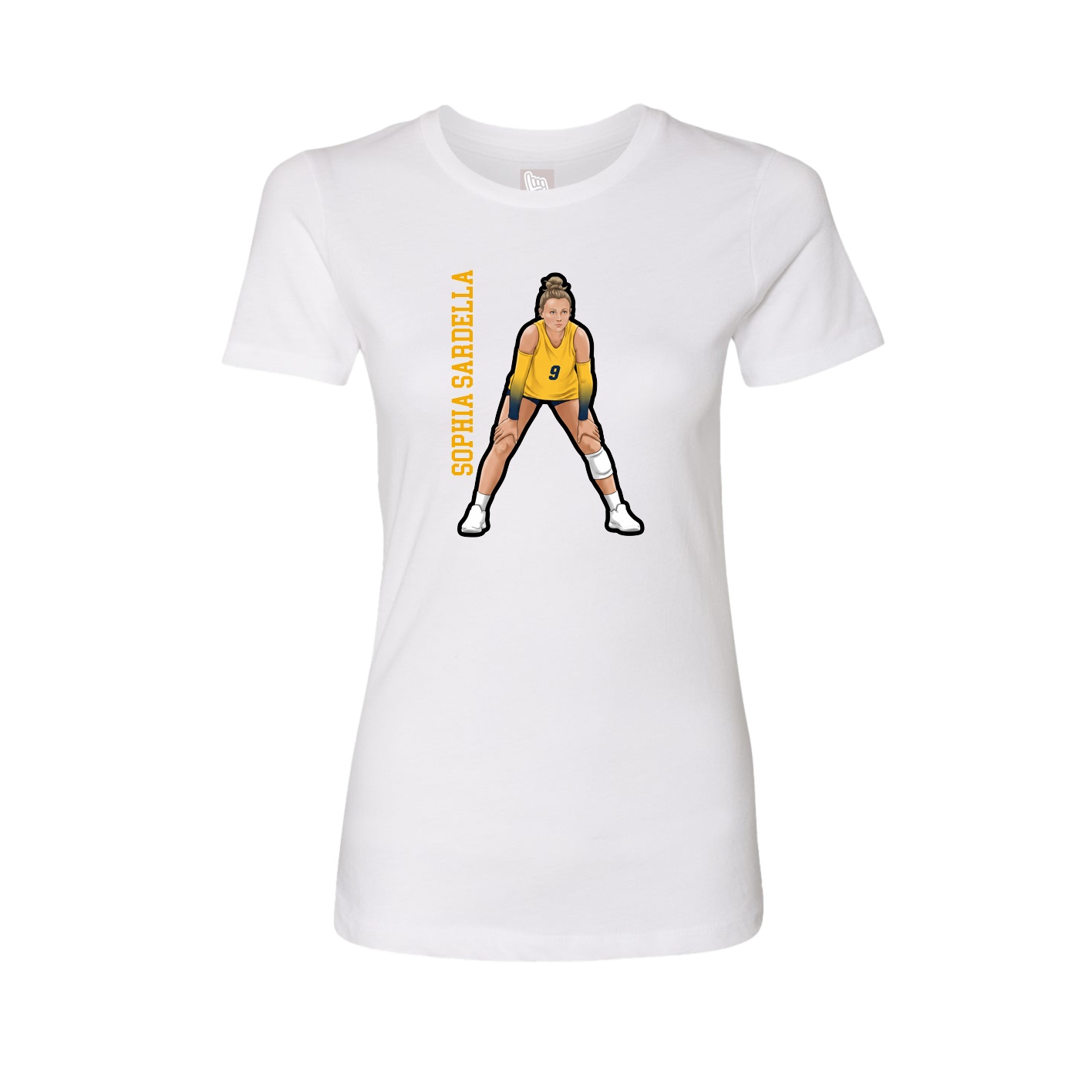 Fitted Women's Tee — Name Vertical in White