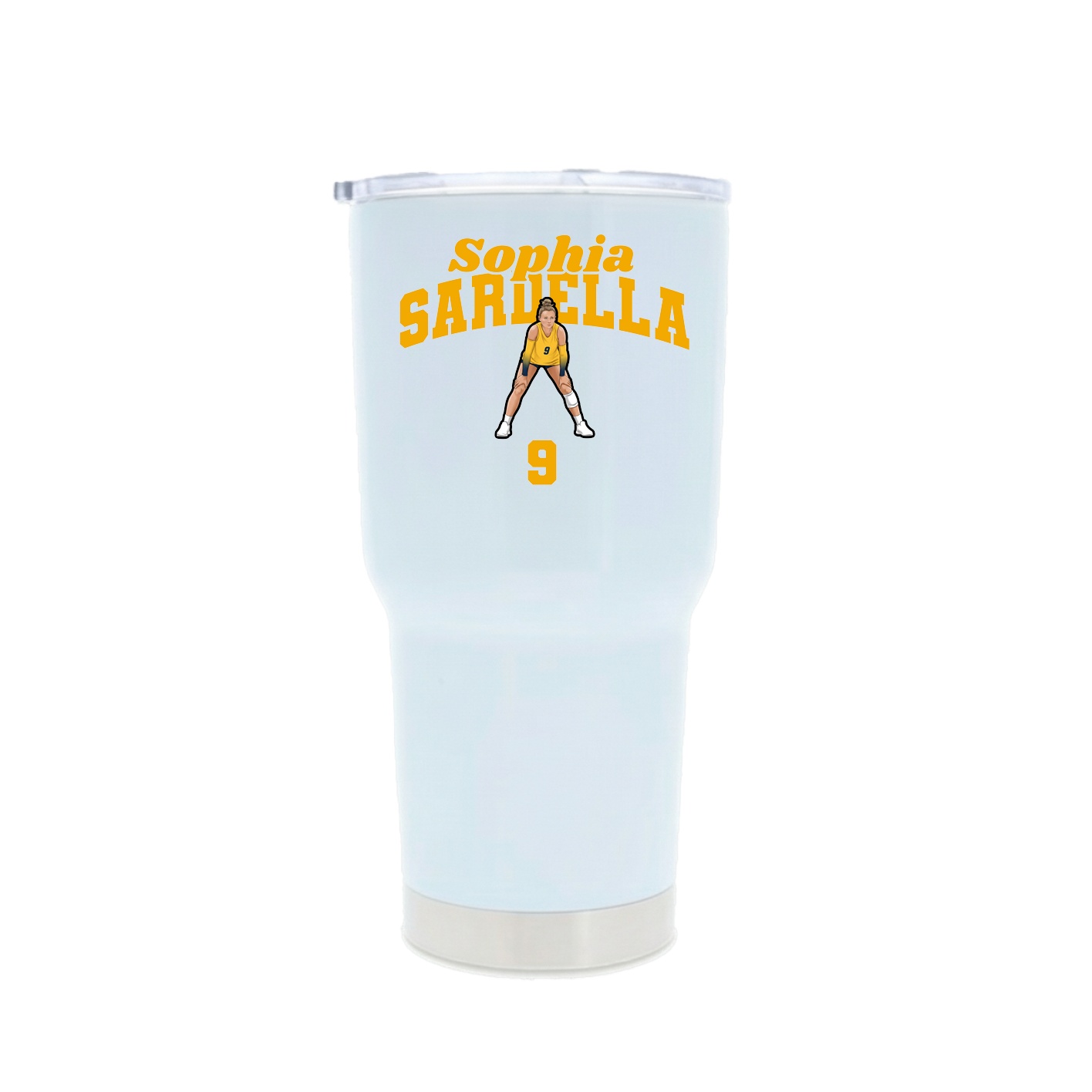 30oz Stainless Steel Tumbler — Signature Arch in White