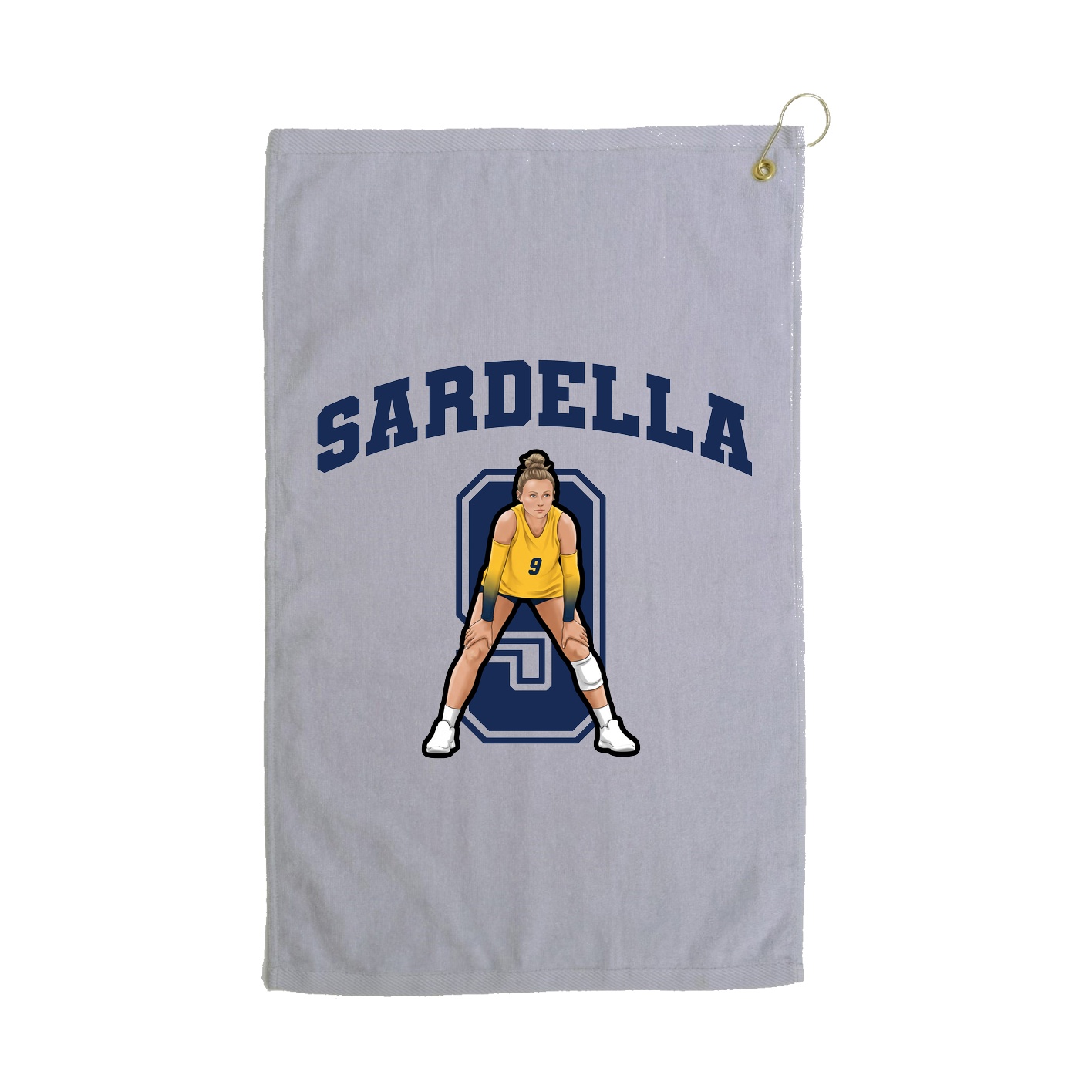 Golf Towel — Number in Grey