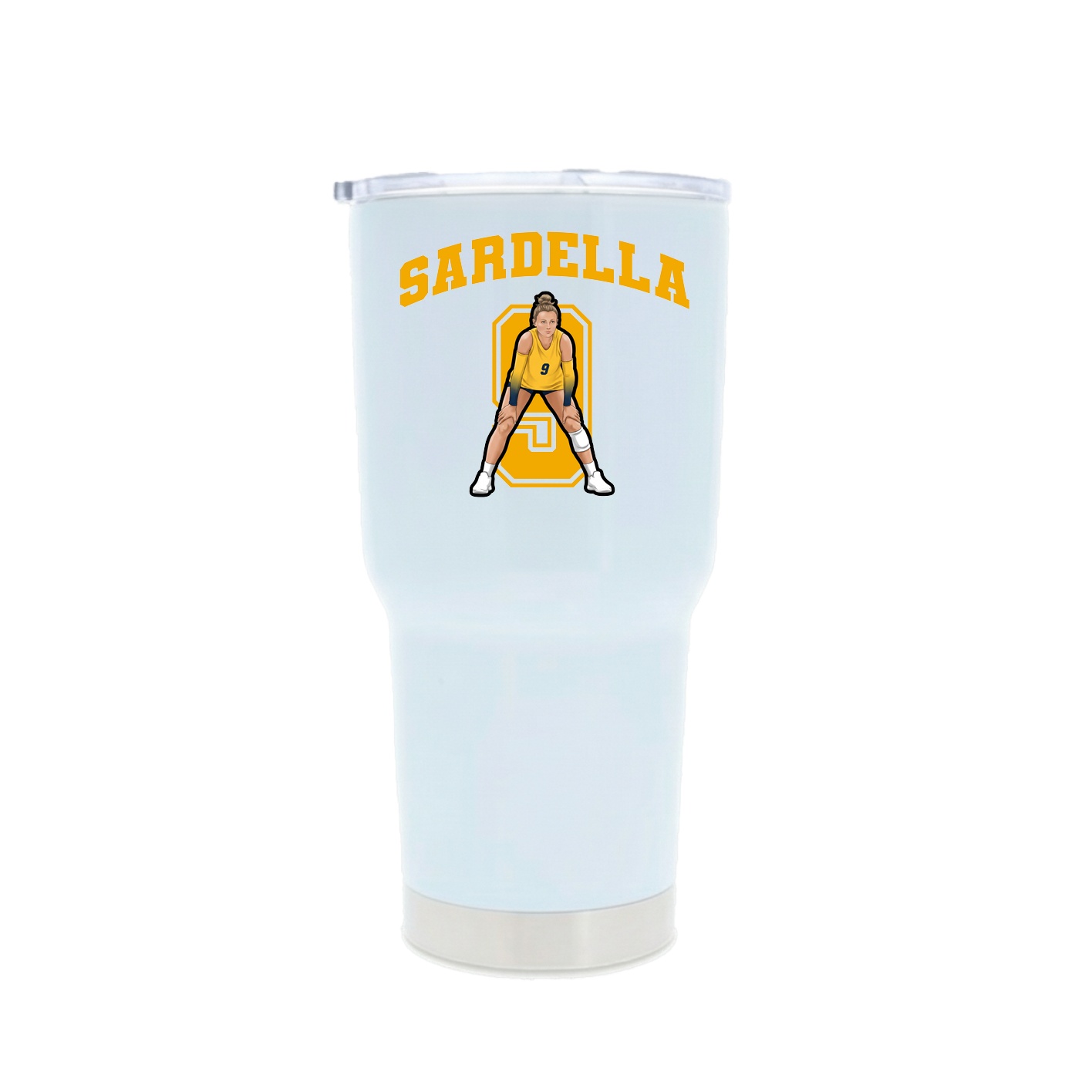 30oz Stainless Steel Tumbler — Number in White