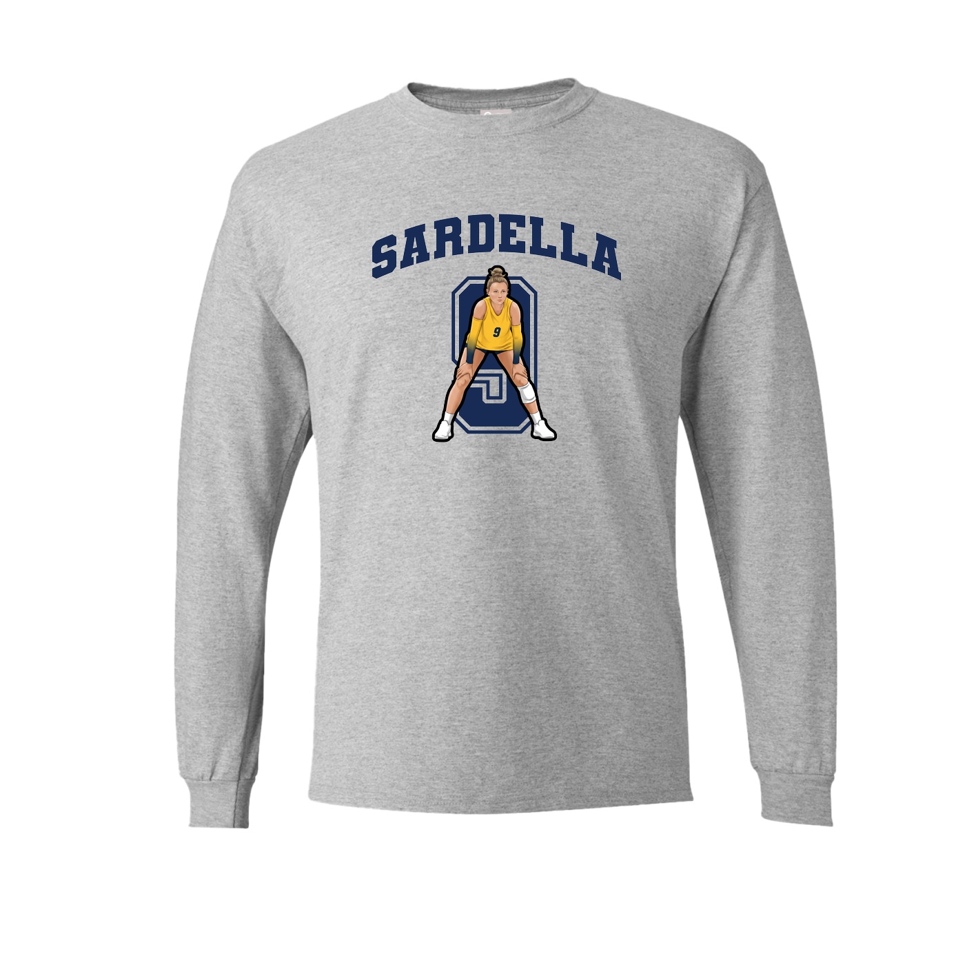 Long Sleeve Tee — Number in Grey