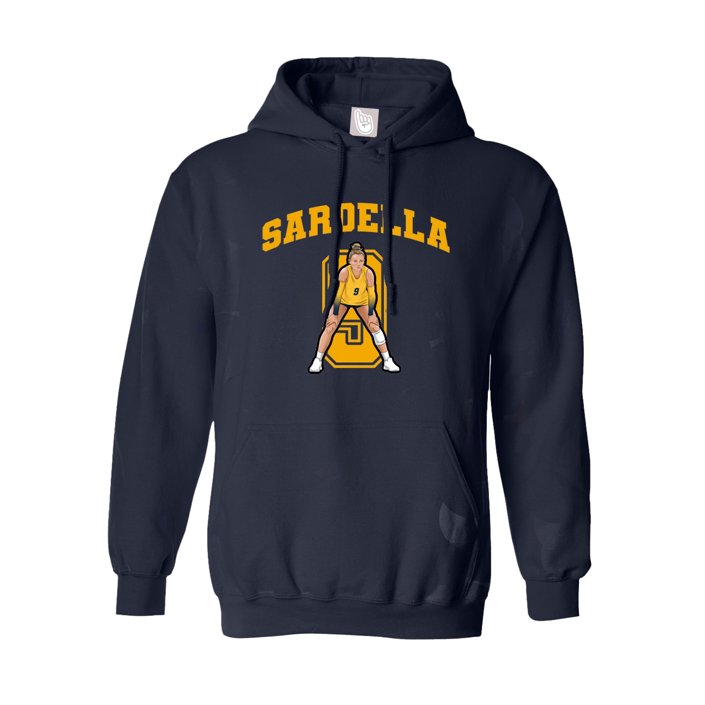 Youth Hoodie — Number in Navy