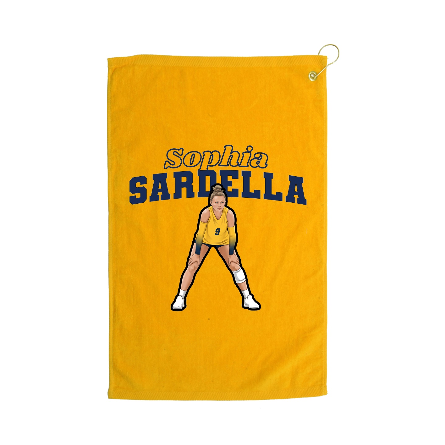 Golf Towel — Name Arch in Gold