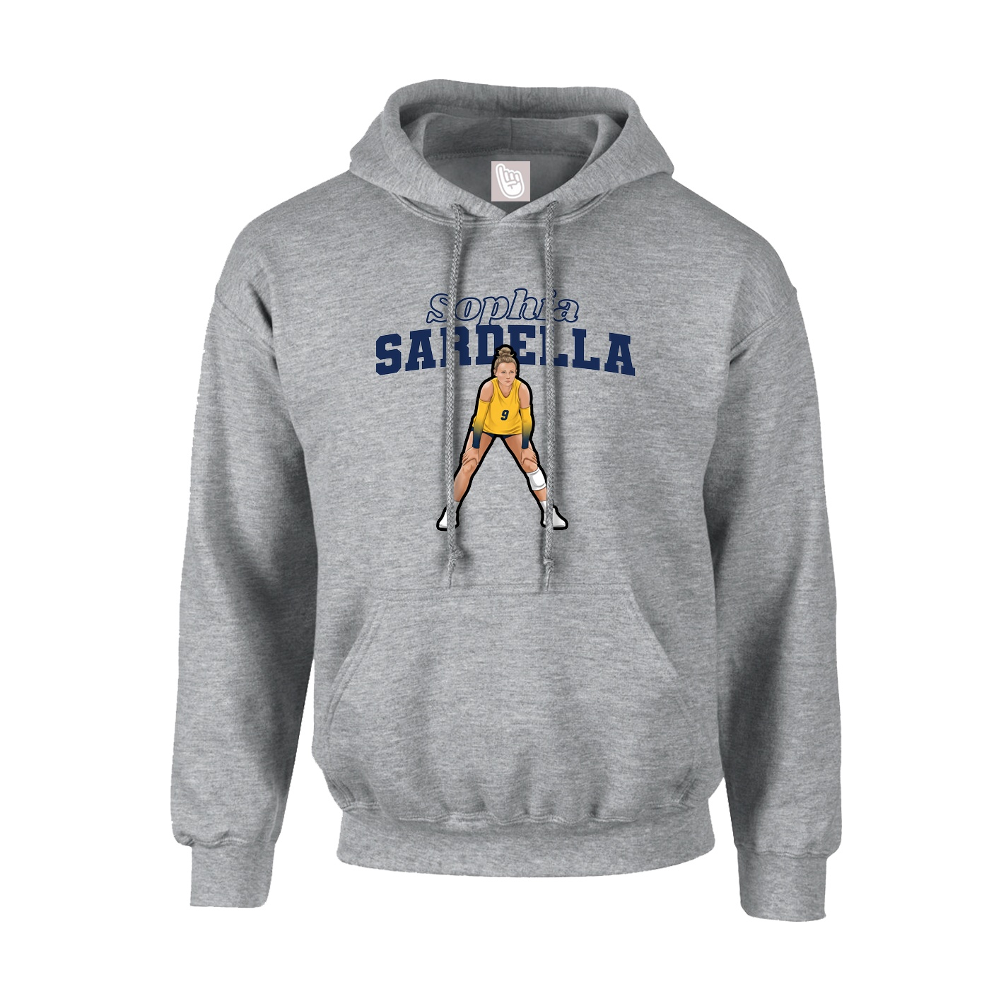 Hoodie — Name Arch in Grey