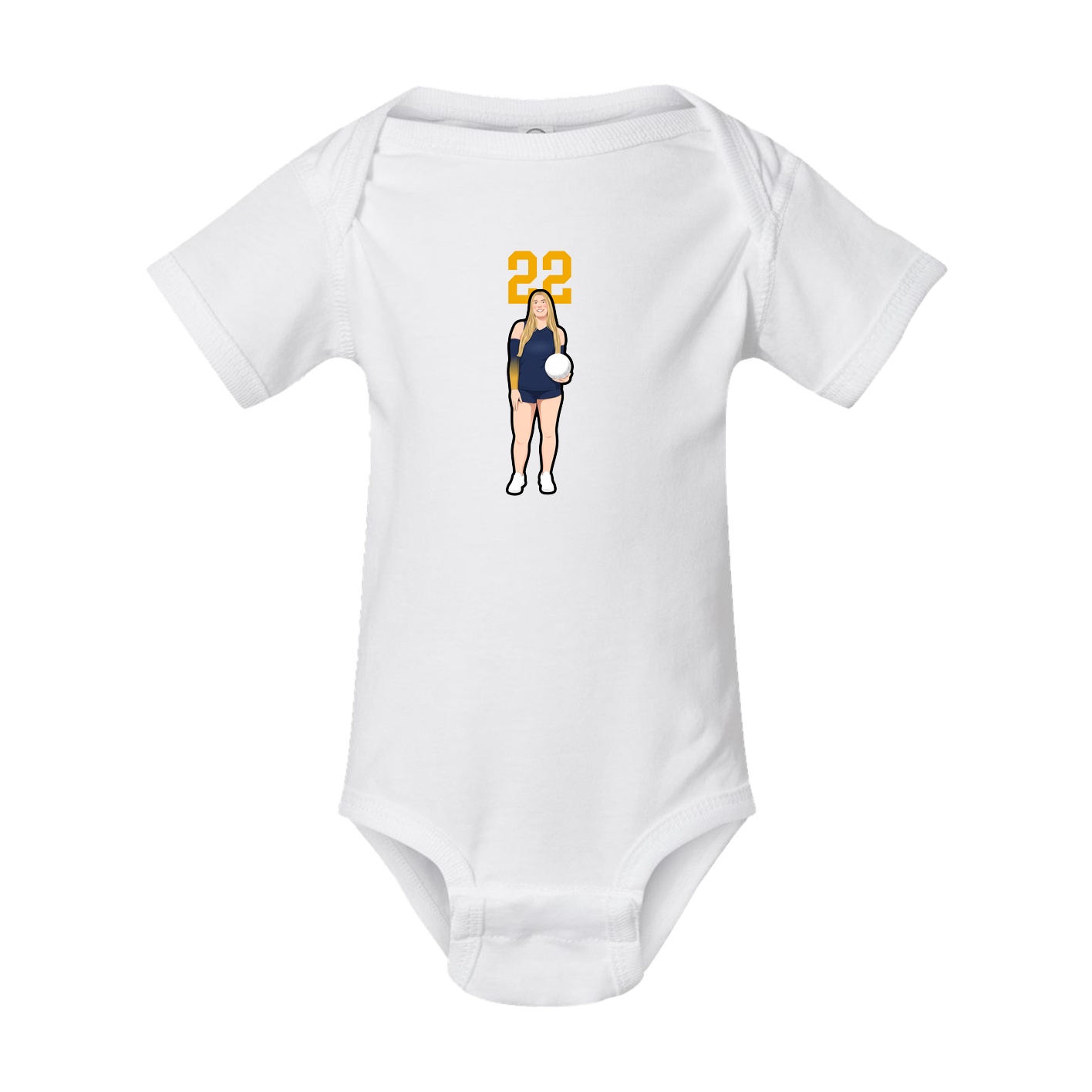 Baby Onesie — Number Top in White