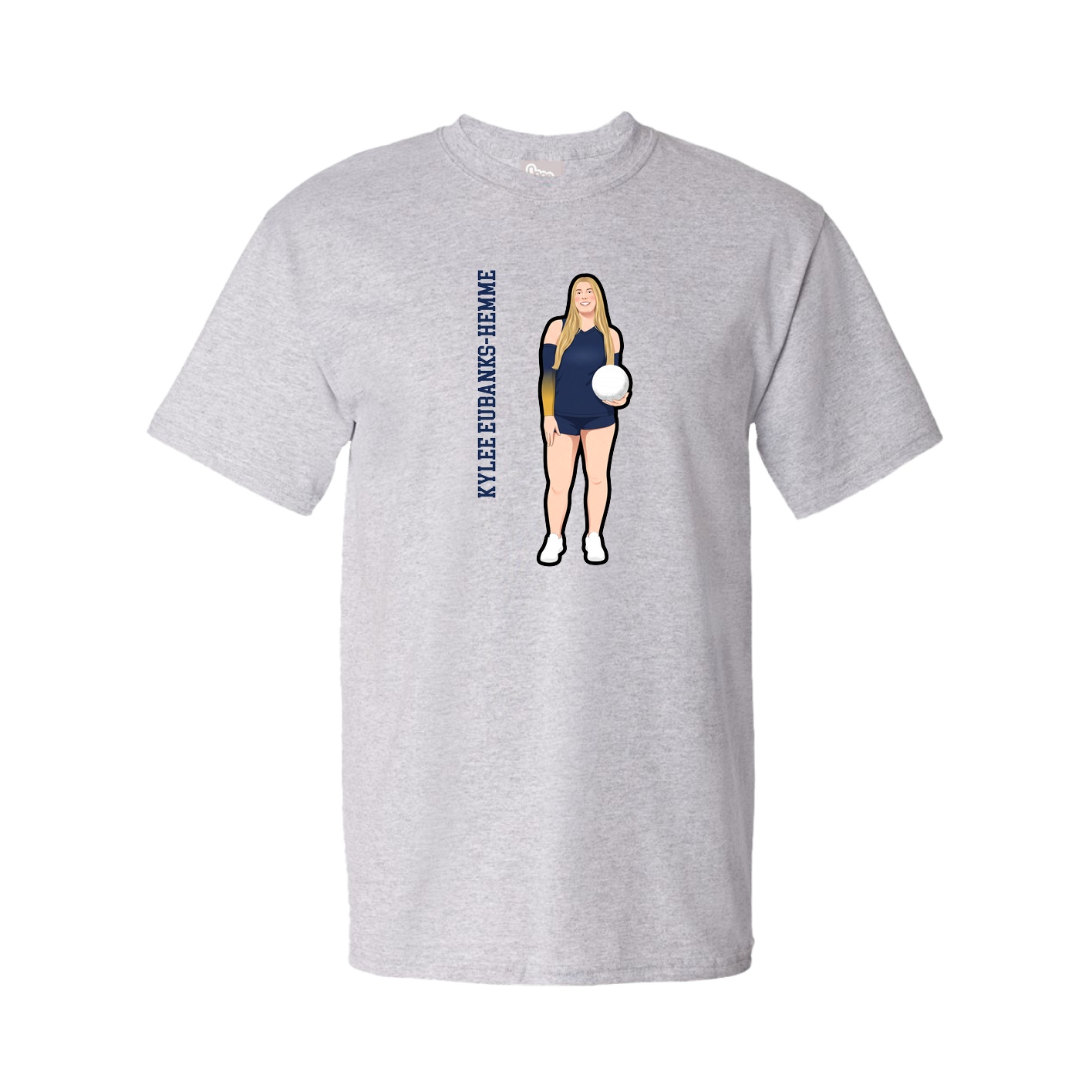 Youth Tee — Name Vertical in Grey