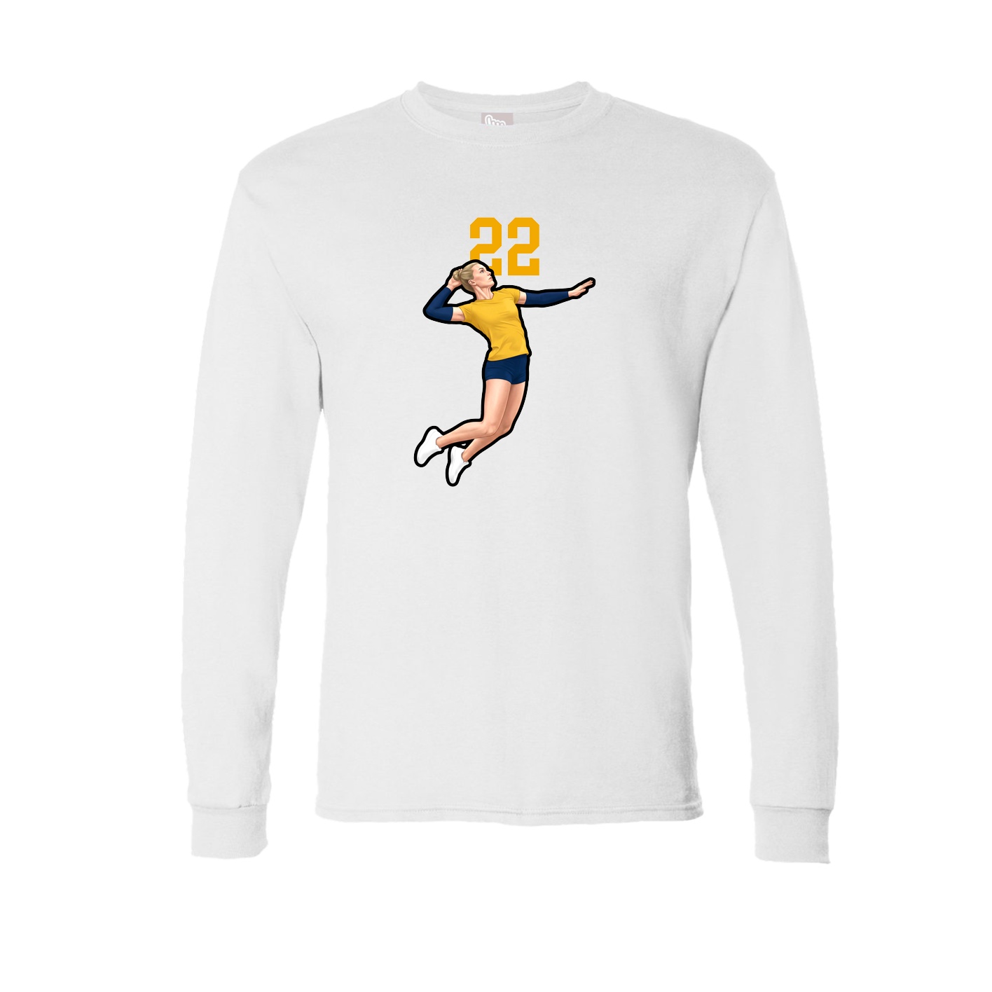 Long Sleeve Tee — Number Top in White