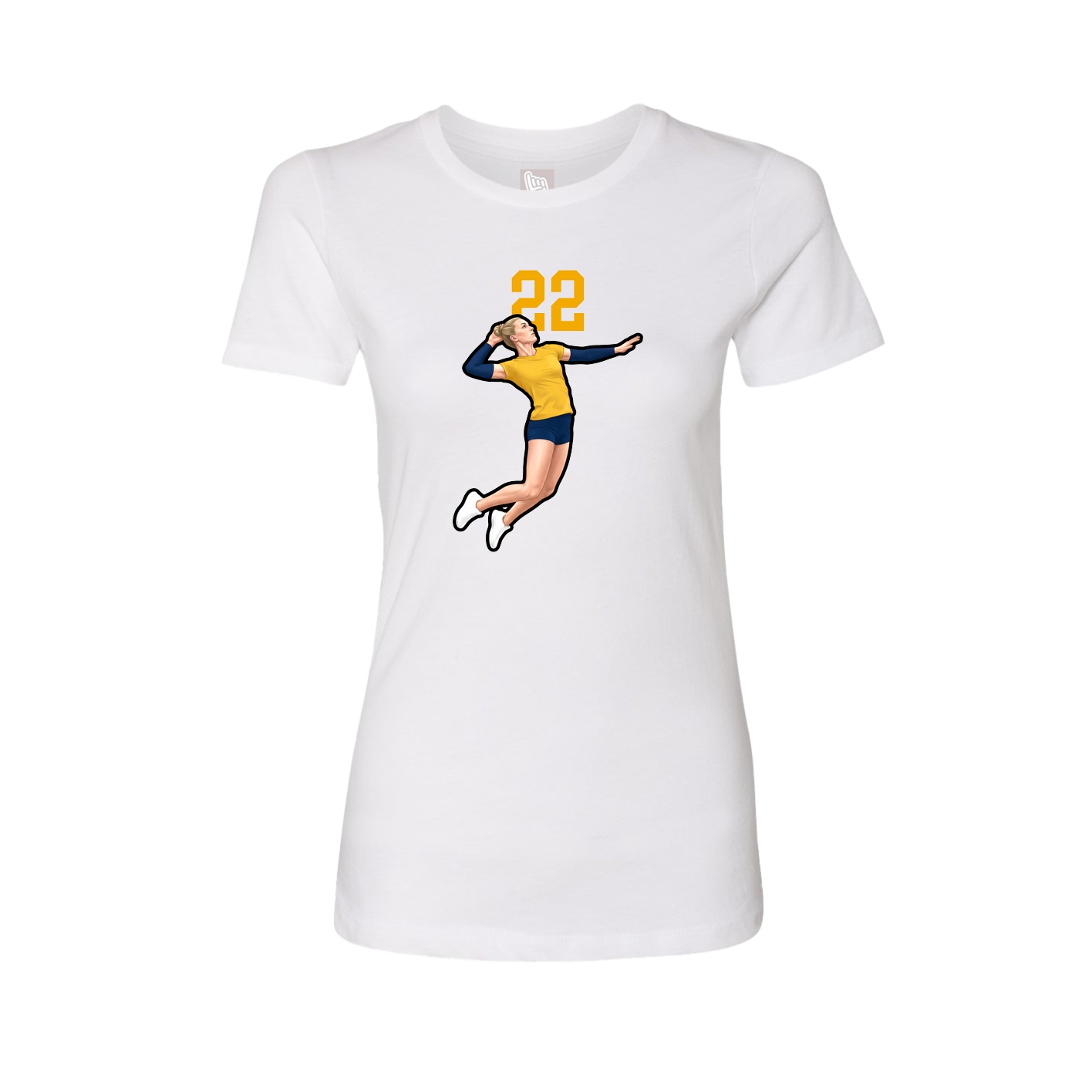 Fitted Women's Tee — Number Top in White