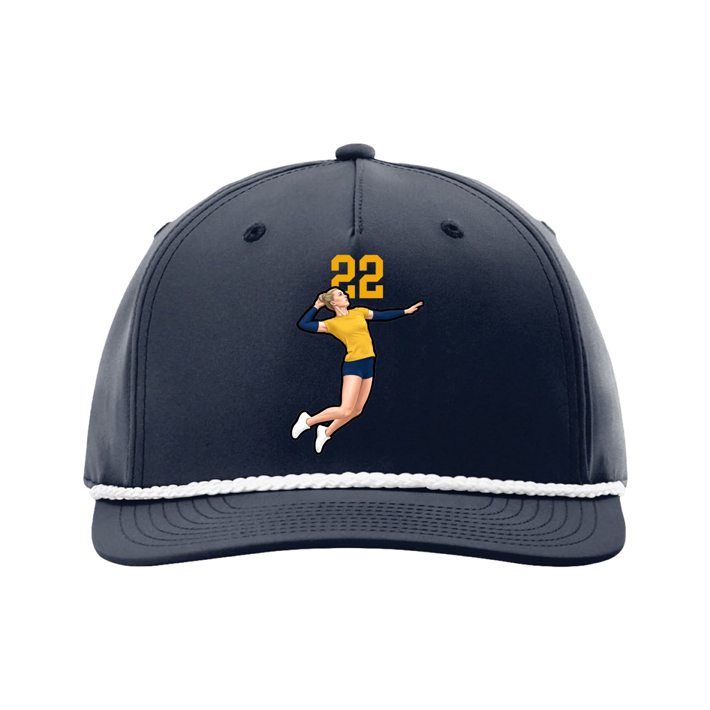 Five-Panel Classic Rope Cap — Number Top in Navy