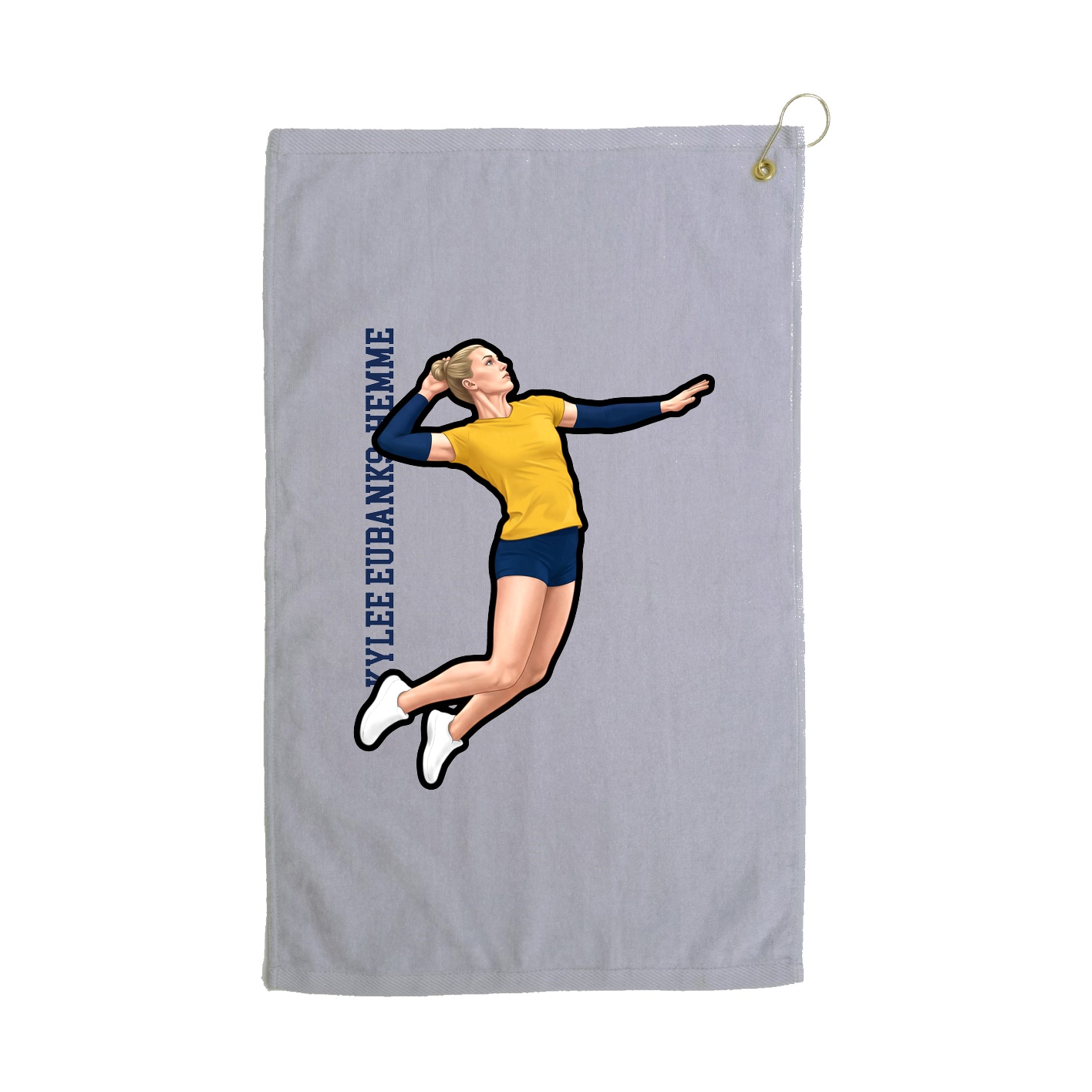 Golf Towel — Name Vertical in Grey