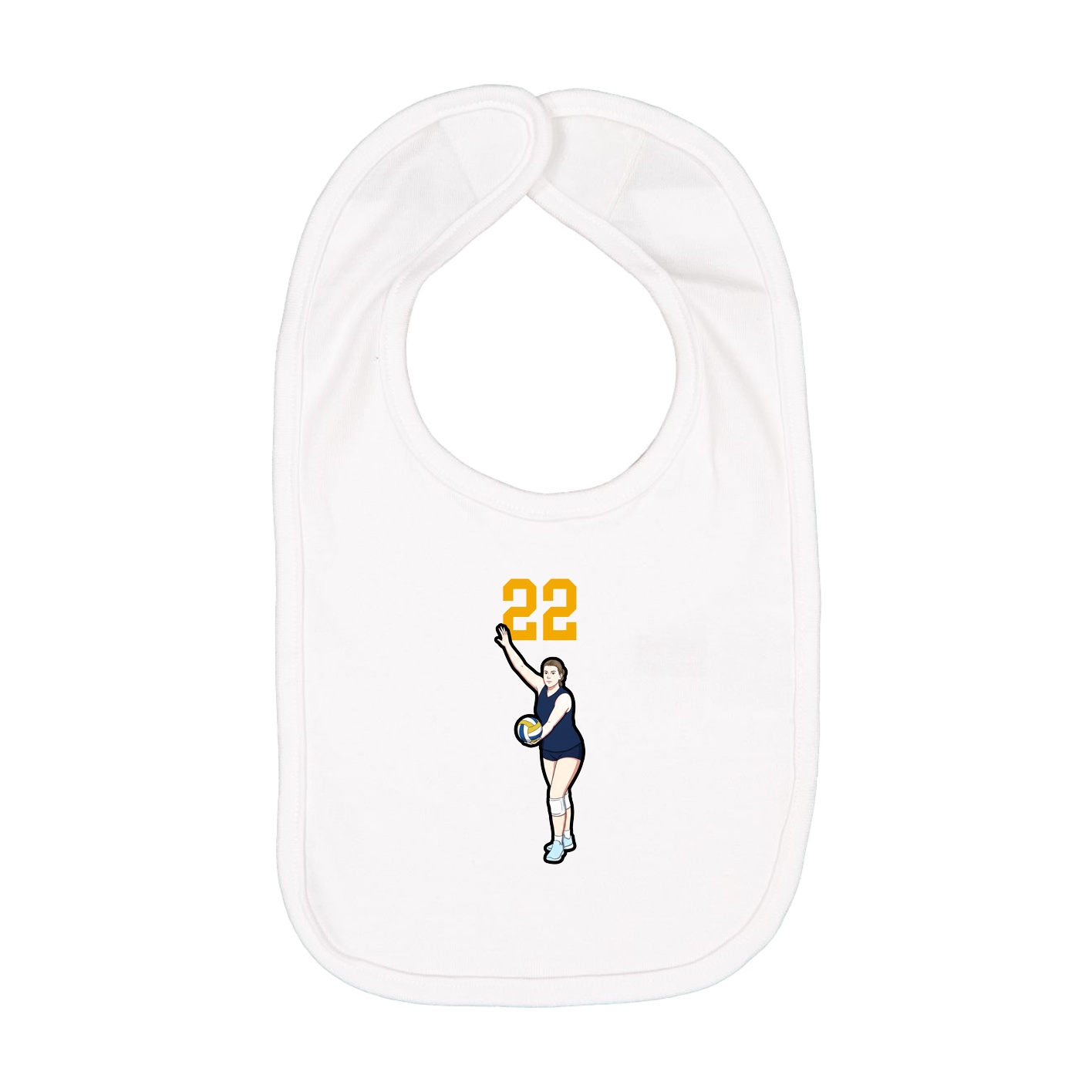 Infant Bib — Number Top in White