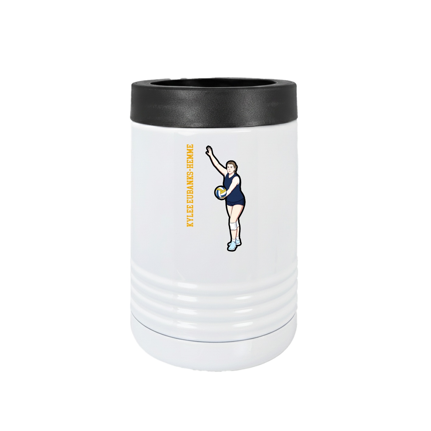 Beverage Holder — Name Vertical in White