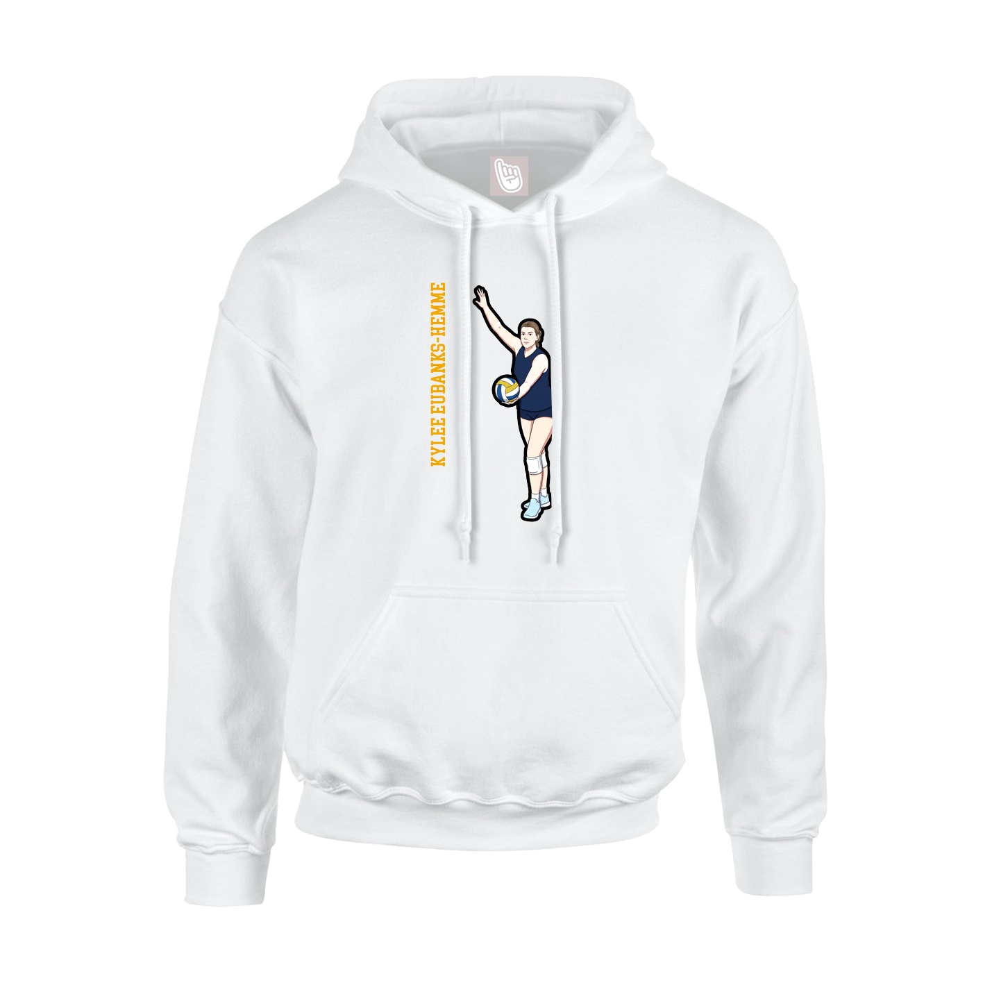 Youth Hoodie — Name Vertical in White