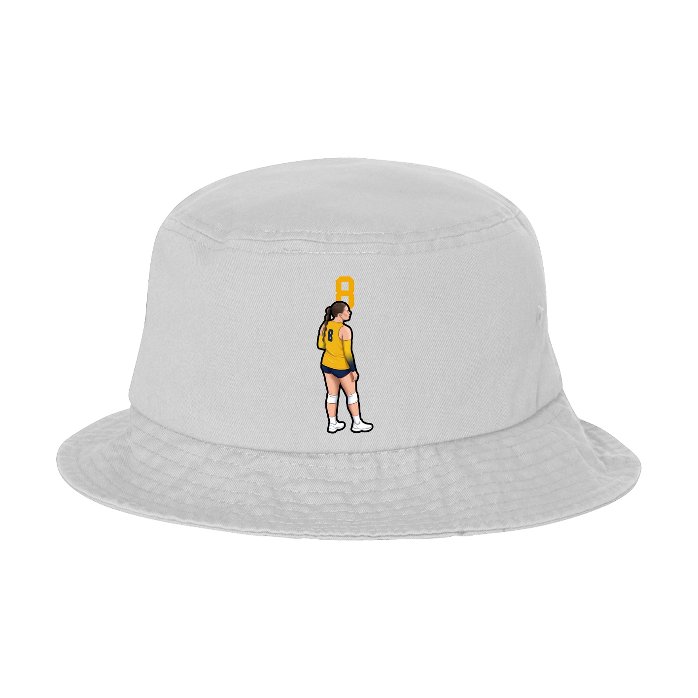 Bucket Cap — Number Top in White