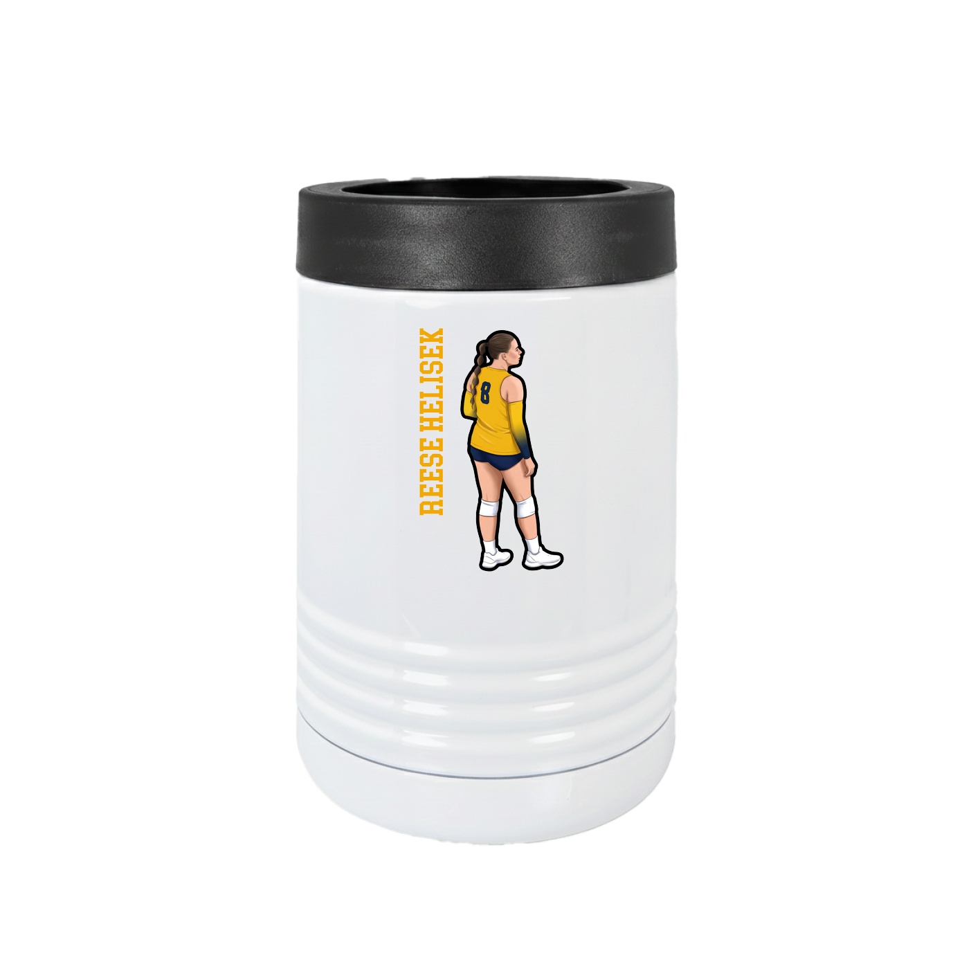 Beverage Holder — Name Vertical in White