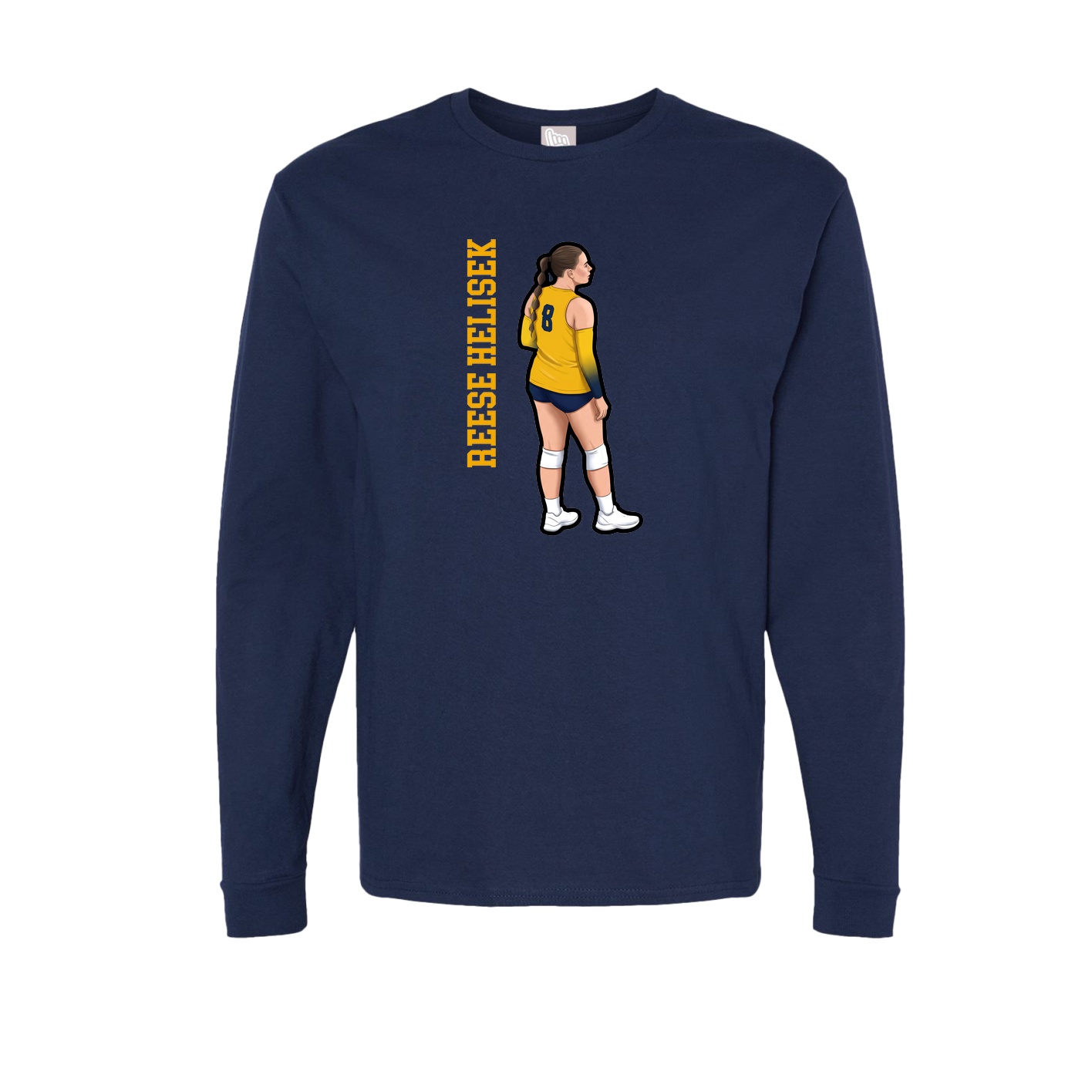 Long Sleeve Tee — Name Vertical in Navy