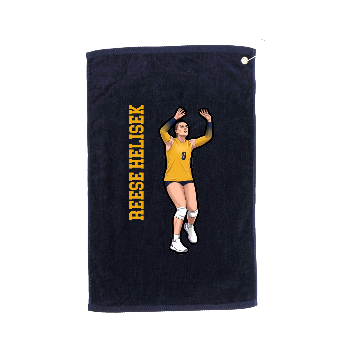 Golf Towel — Name Vertical in Navy