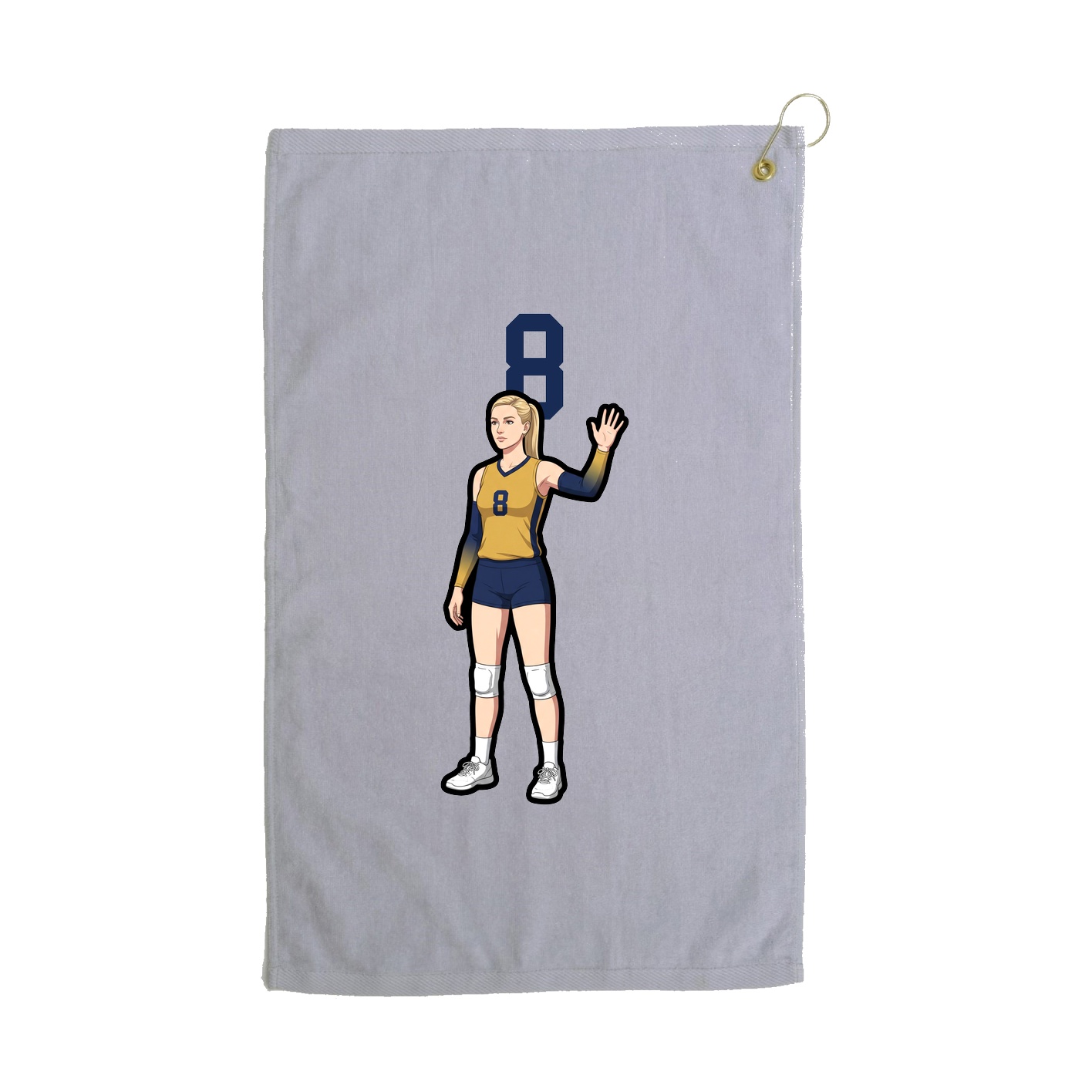 Golf Towel — Number Top in Grey