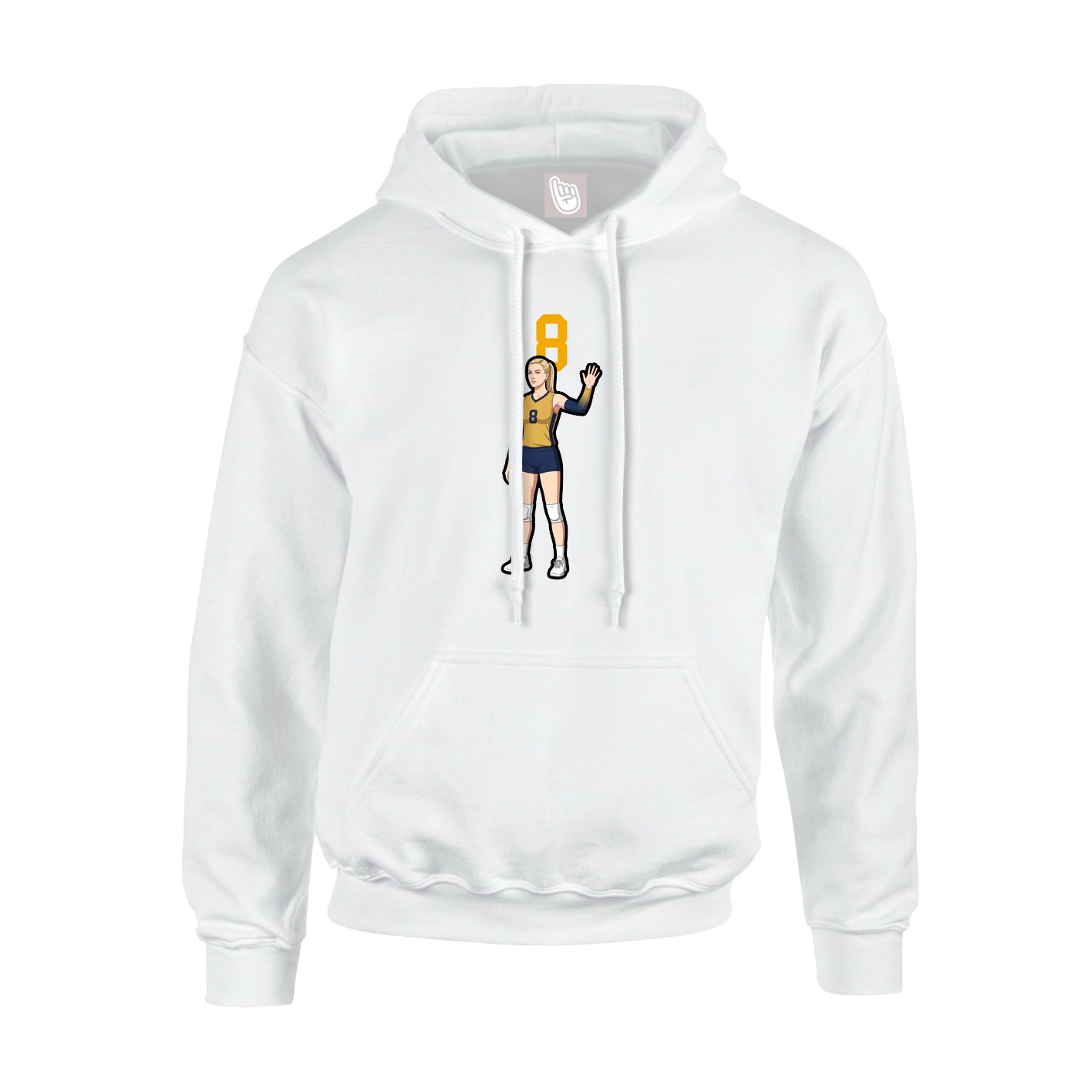 Youth Hoodie — Number Top in White