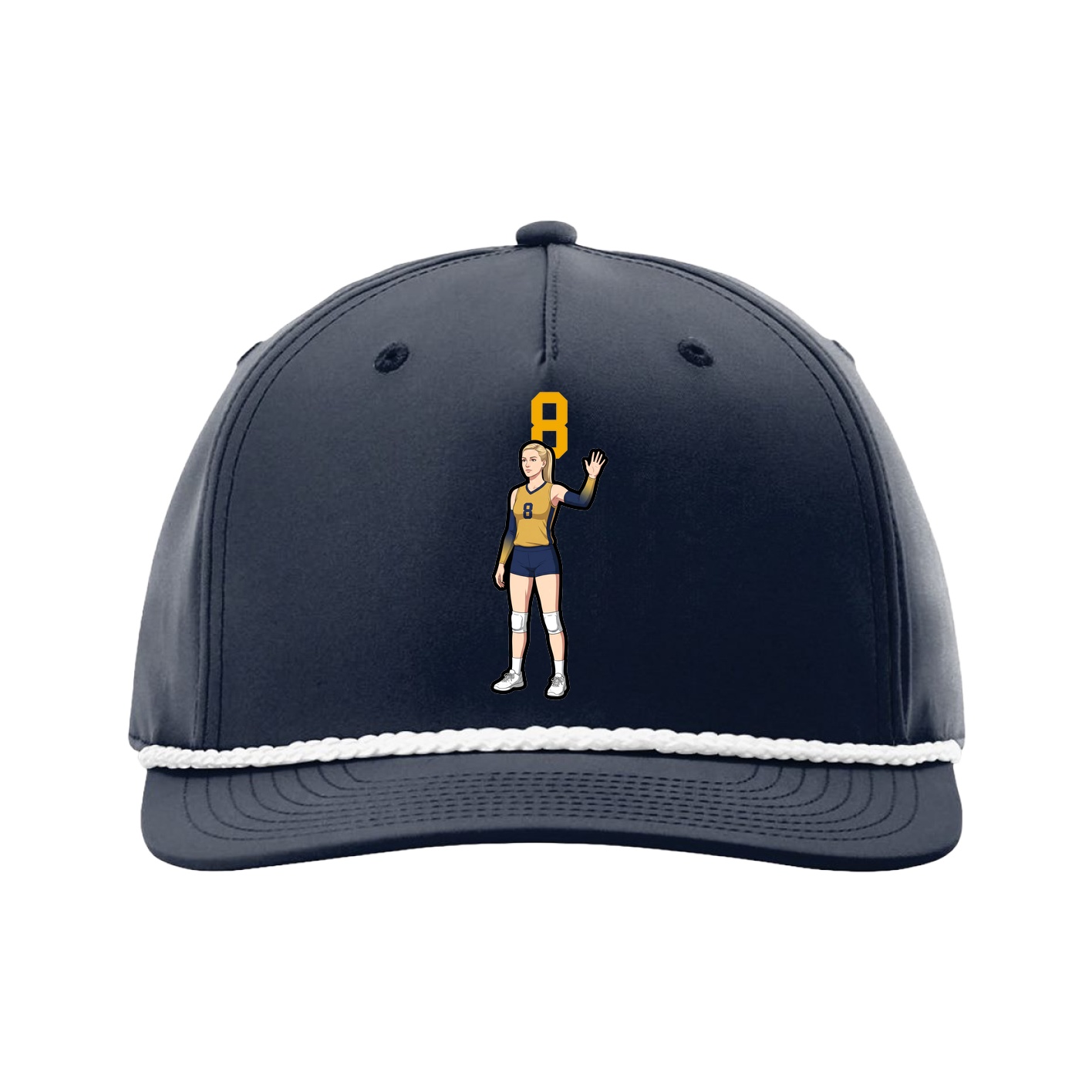 Five-Panel Classic Rope Cap — Number Top in Navy
